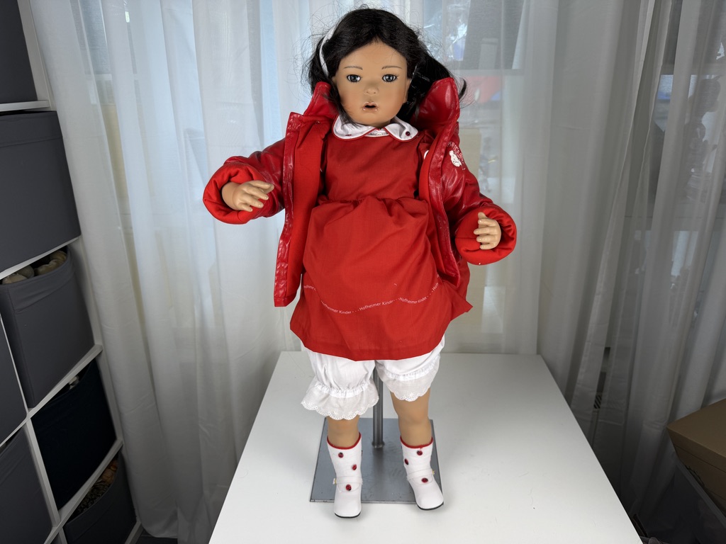 Künstlerpuppe Inge Tenbusch Porzellan Puppe 82 cm. Top Zustand. 