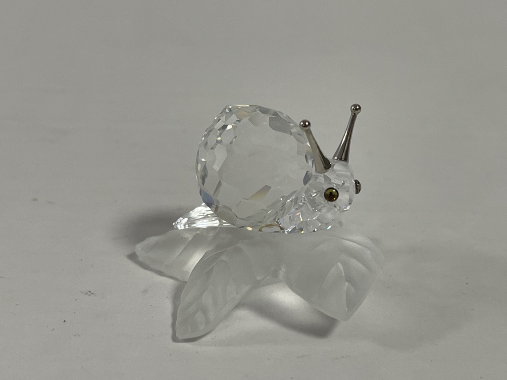Swarovski Figur 196501 Schnecke auf Blatt. 5 cm. Top Zustand. 