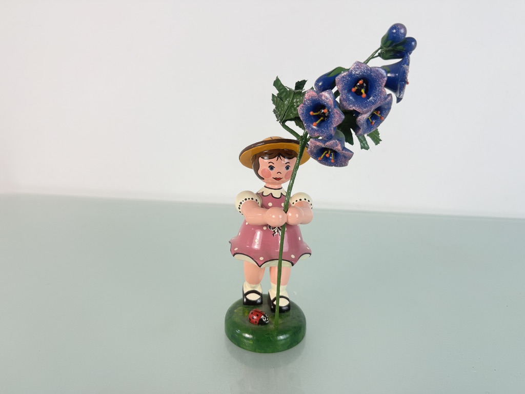 Erzgebirge Figur Hubrig Sammler Blumenkind Holzfigur 20 cm. Top Zustand  siehe Fotos 