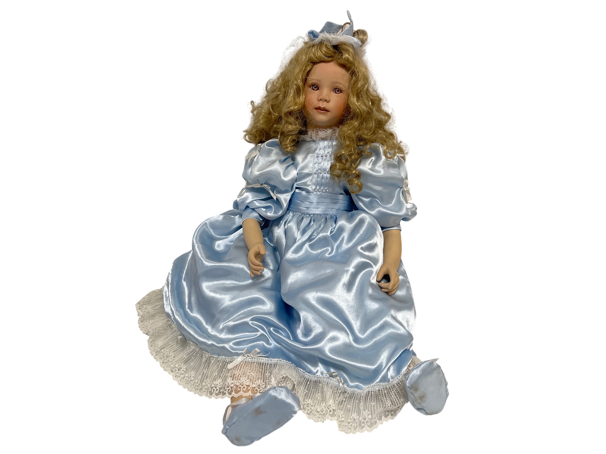 Künstlerpuppe Ute Kase Lepp Sammler Porzellan Puppe 80 cm. Top Zustand.   