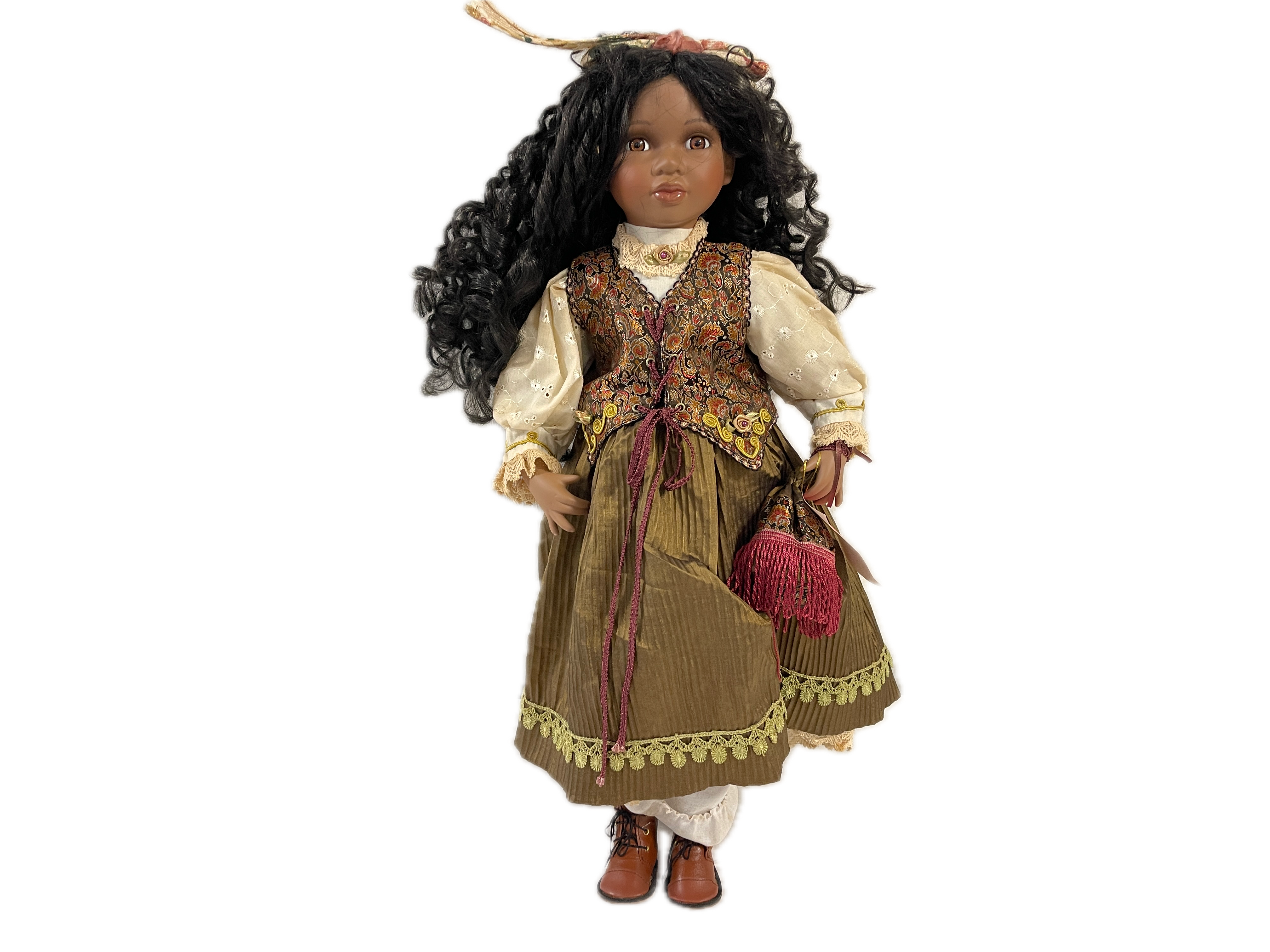Porzellan Künstlerpuppe Puppe 60 cm. Raucherhaushalt Zustand siehe Fotos   