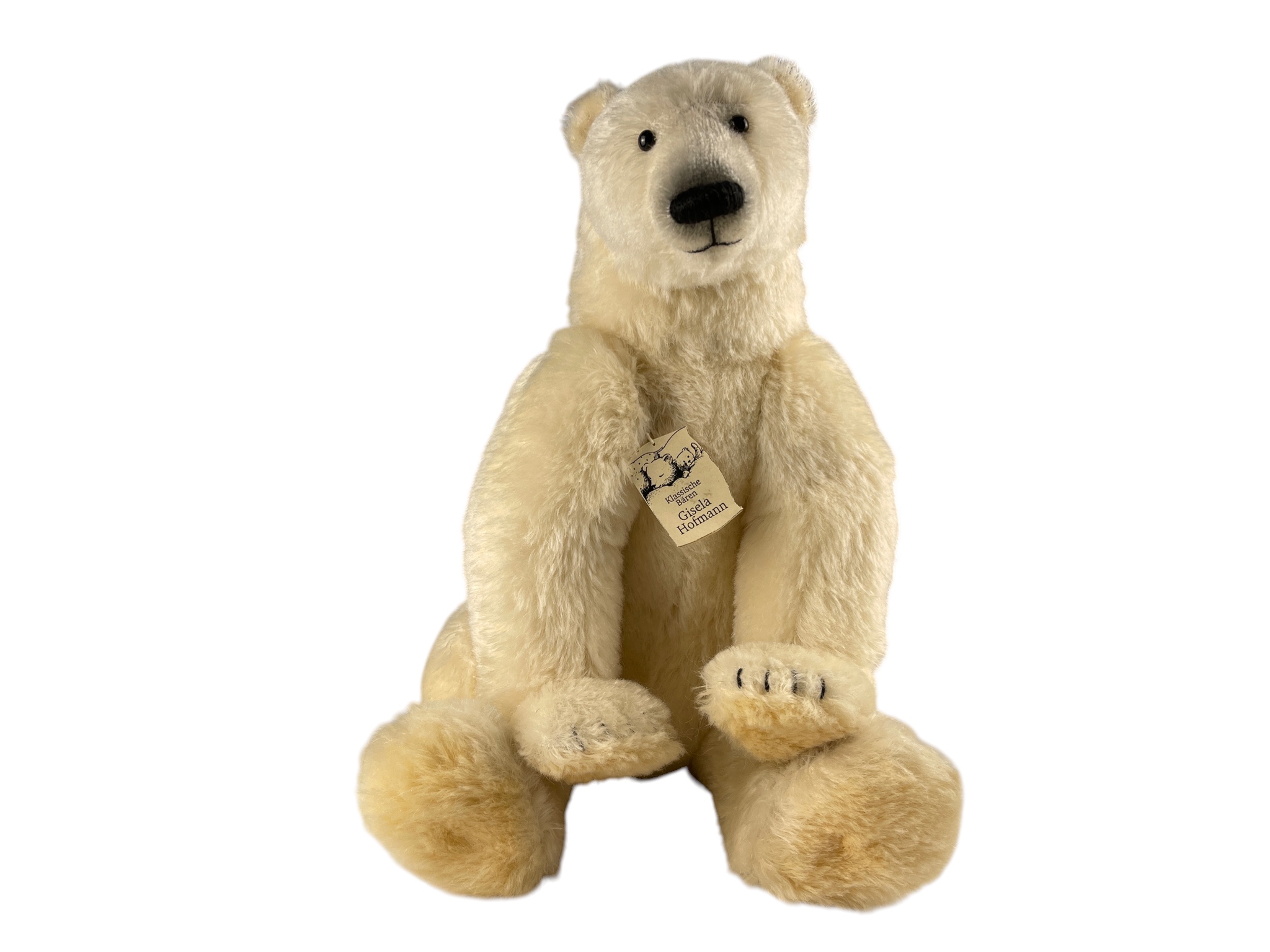 Künstlerbär Stofftier Eisbär Giesela Hofmann 49 cm. - Top Zustand.   