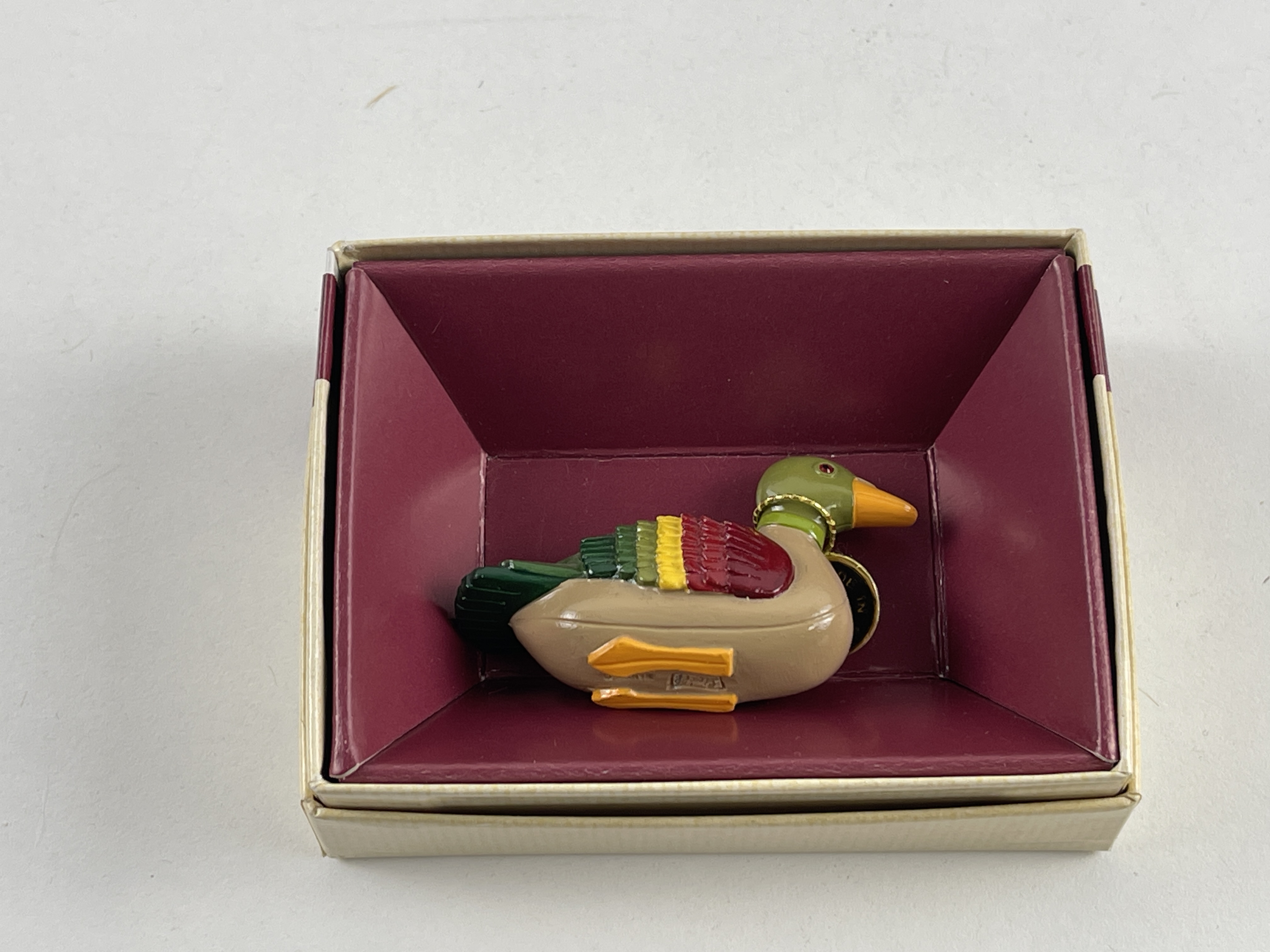 Steiff Zinn Miniatur Ente 3,3 x 5 cm. Top Zustand    