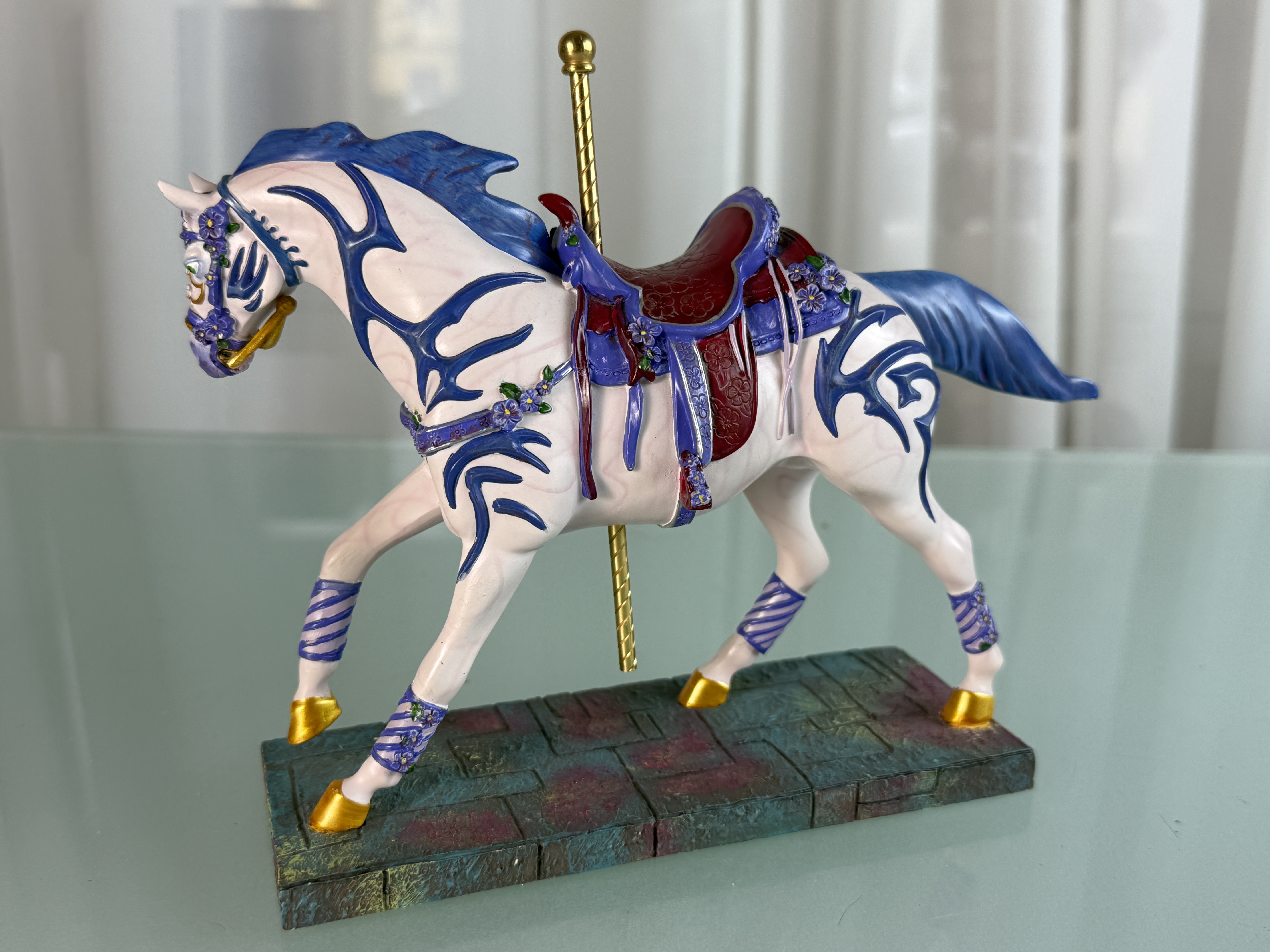 Sammler Figur Pferd THE TRAIL OF PAINTED PONIES 17,5 x 21,5 cm. Top Zustand 