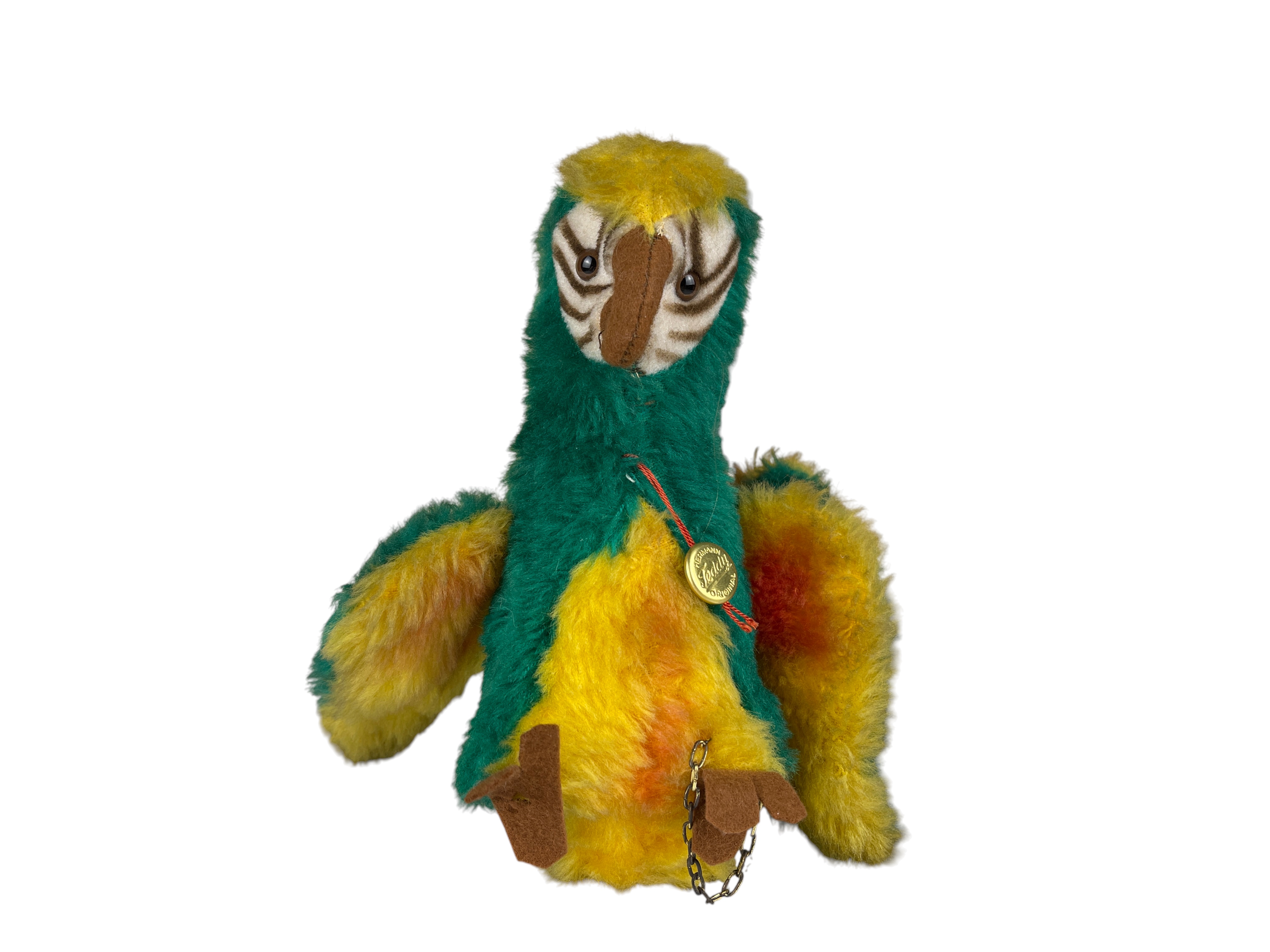 Hermann Stofftier Sammler Papagei 19 cm  Zustand siehe Fotos