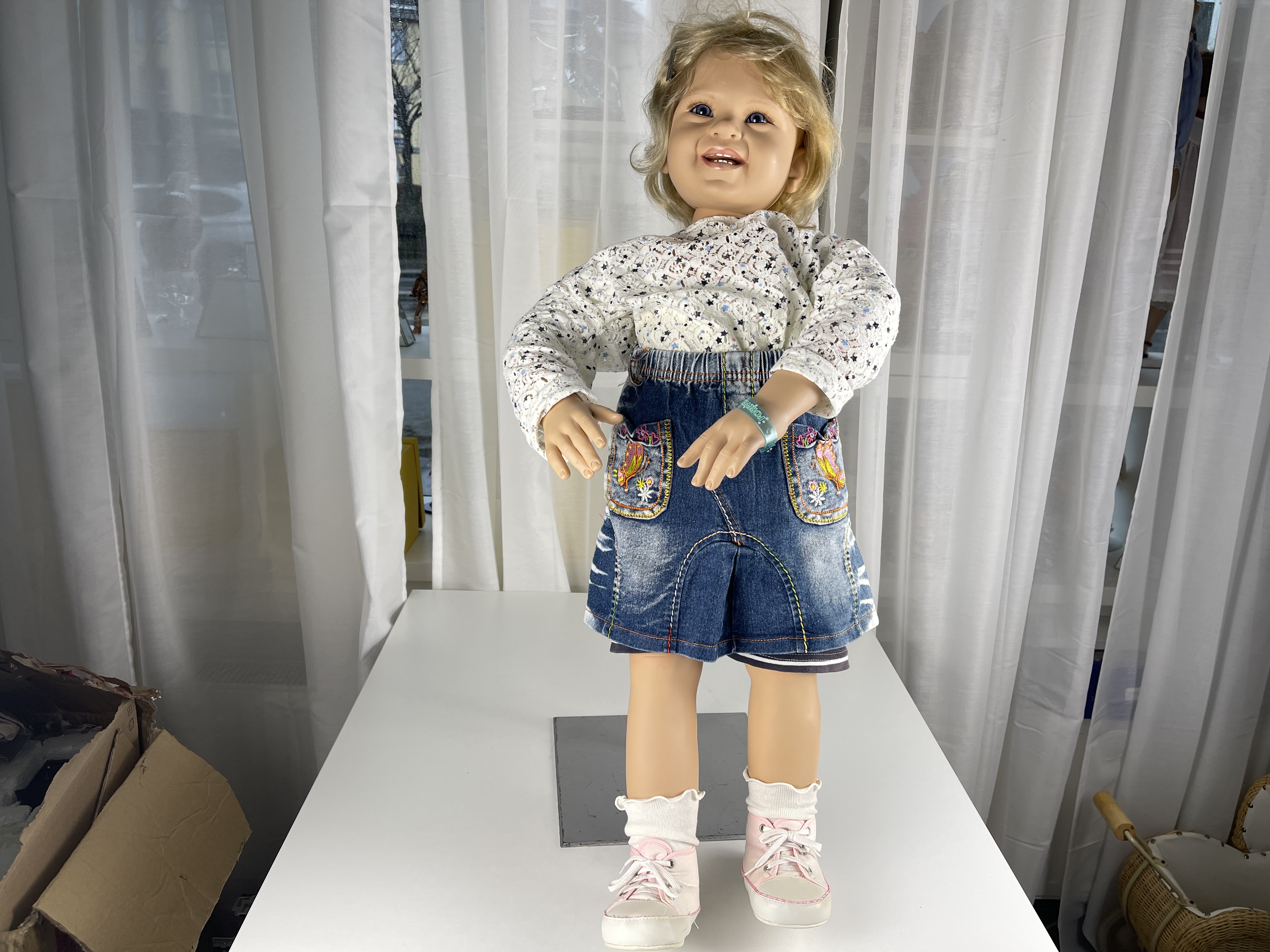 Künstlerpuppe Pamela Erff Vinyl Puppe 85 cm Top Zustand 