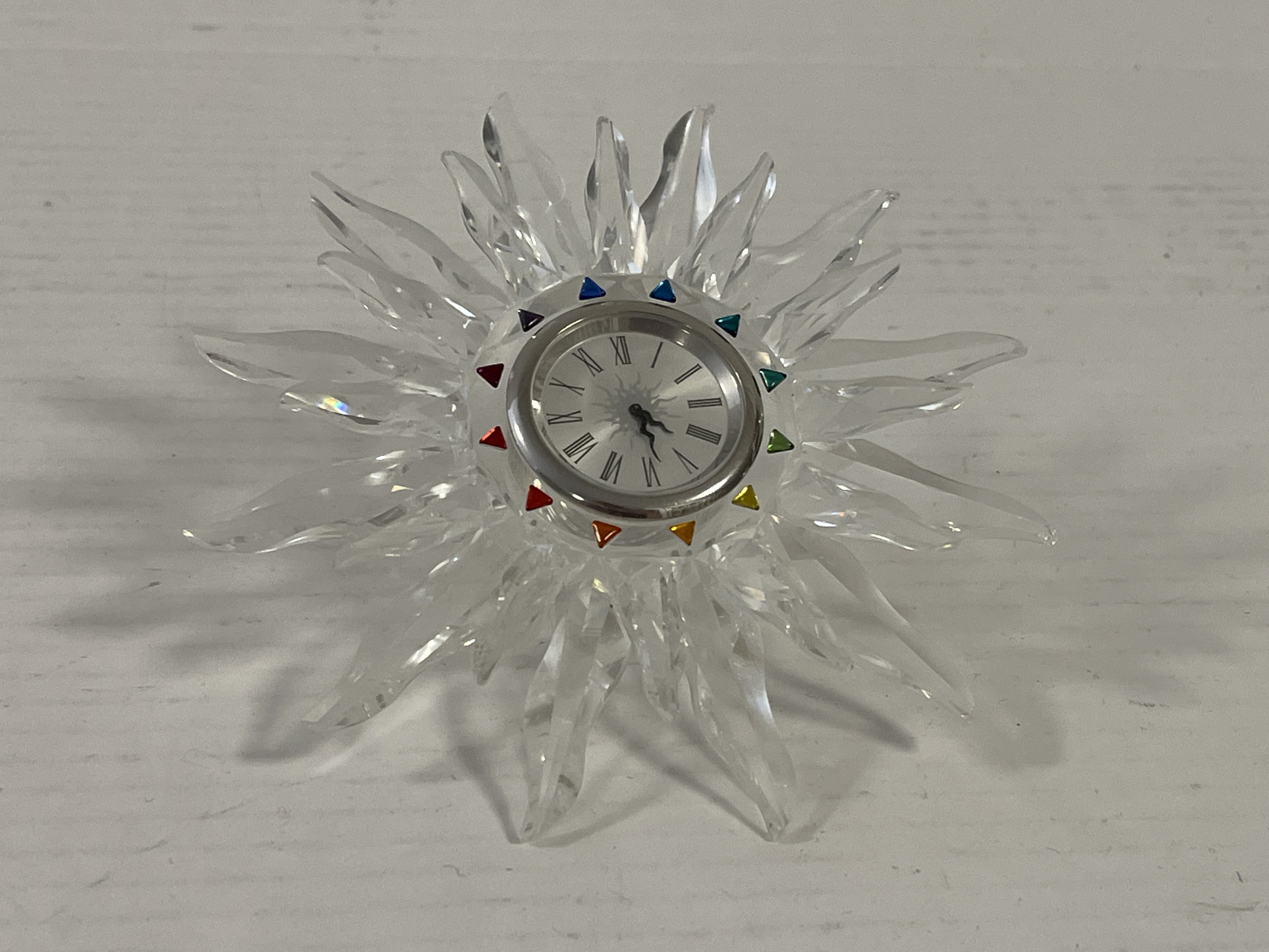 Swarovski Solaris 221626 Tischuhr 13 cm Ø Top Zustand.  