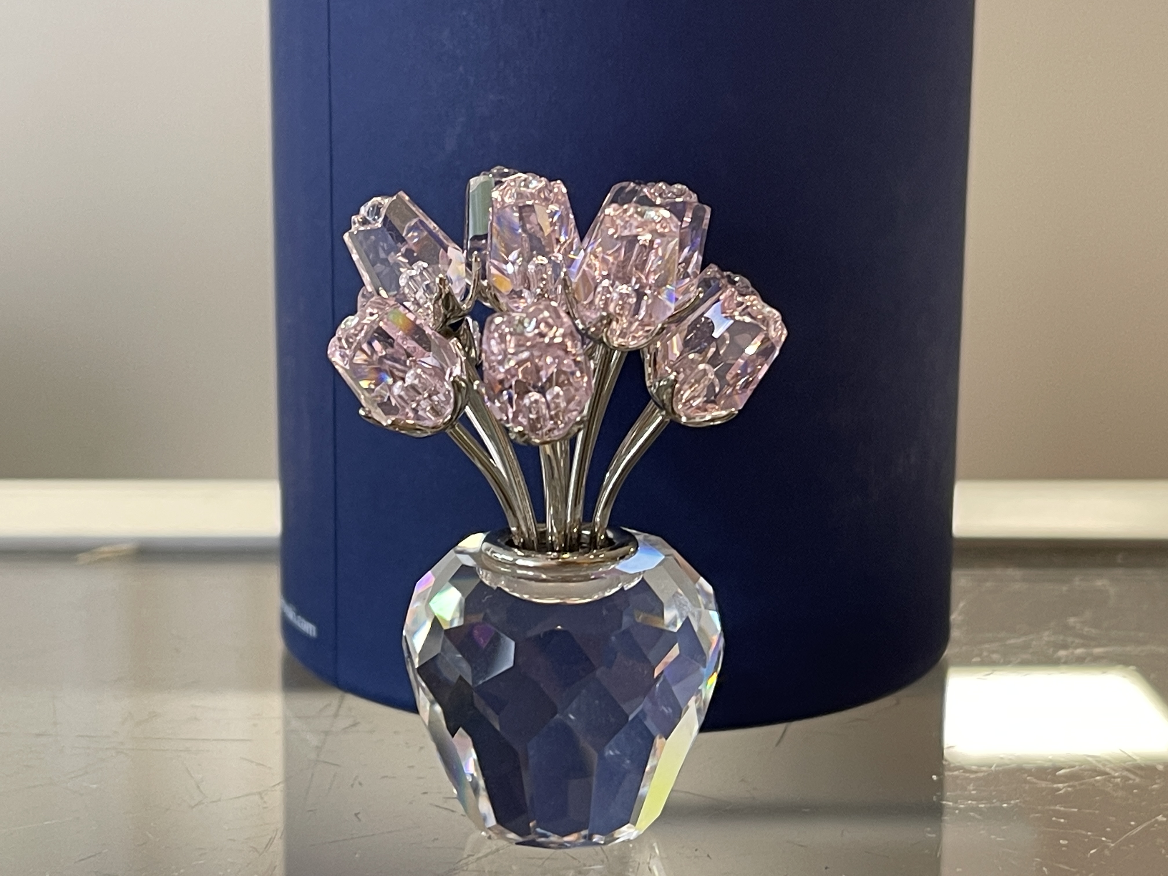 Swarovski Figur 628343 Pink Rosen Vase 6,3 cm Ovp Zertifikat Top Zustand  