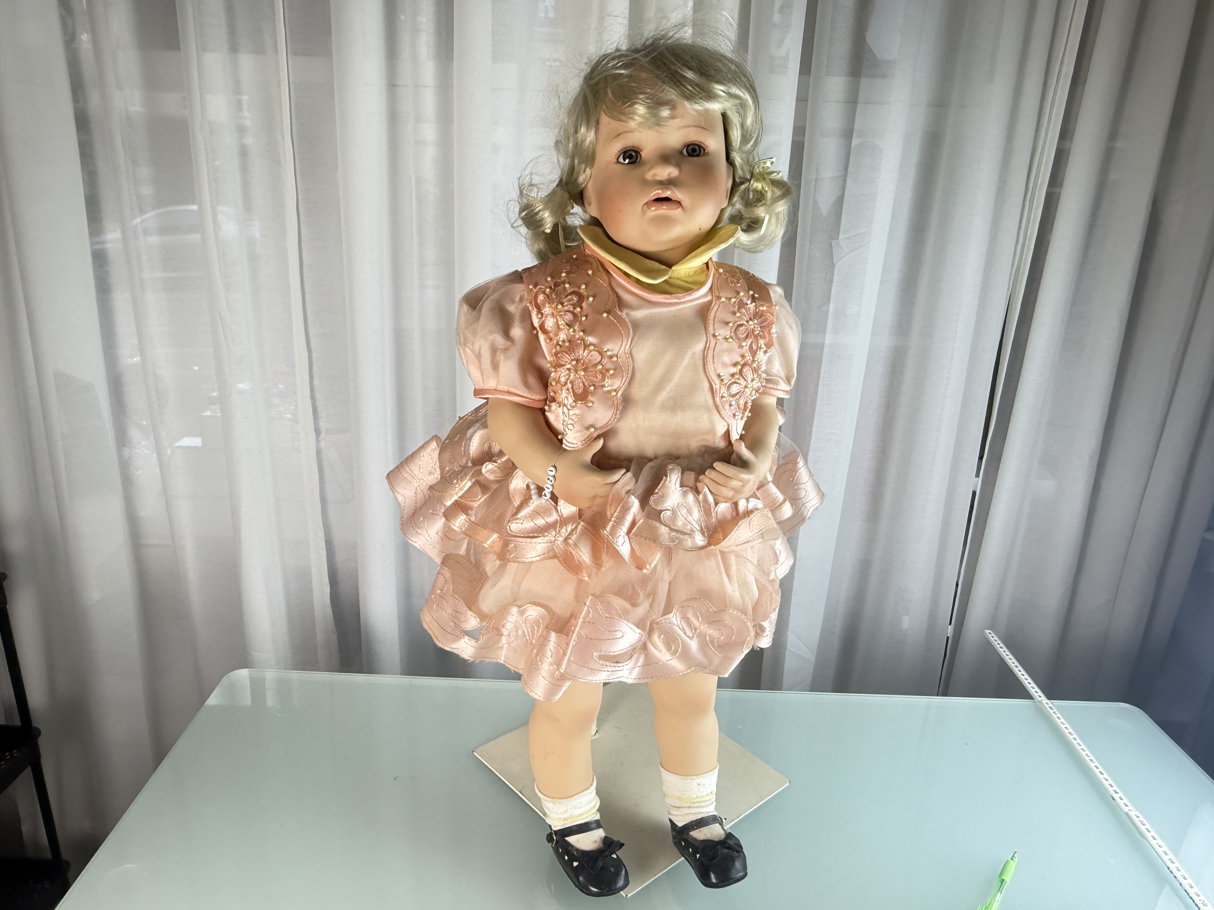 Inge Tenbusch Porzellan Künstlerpuppe Puppe 72 cm.  Top Zustand 