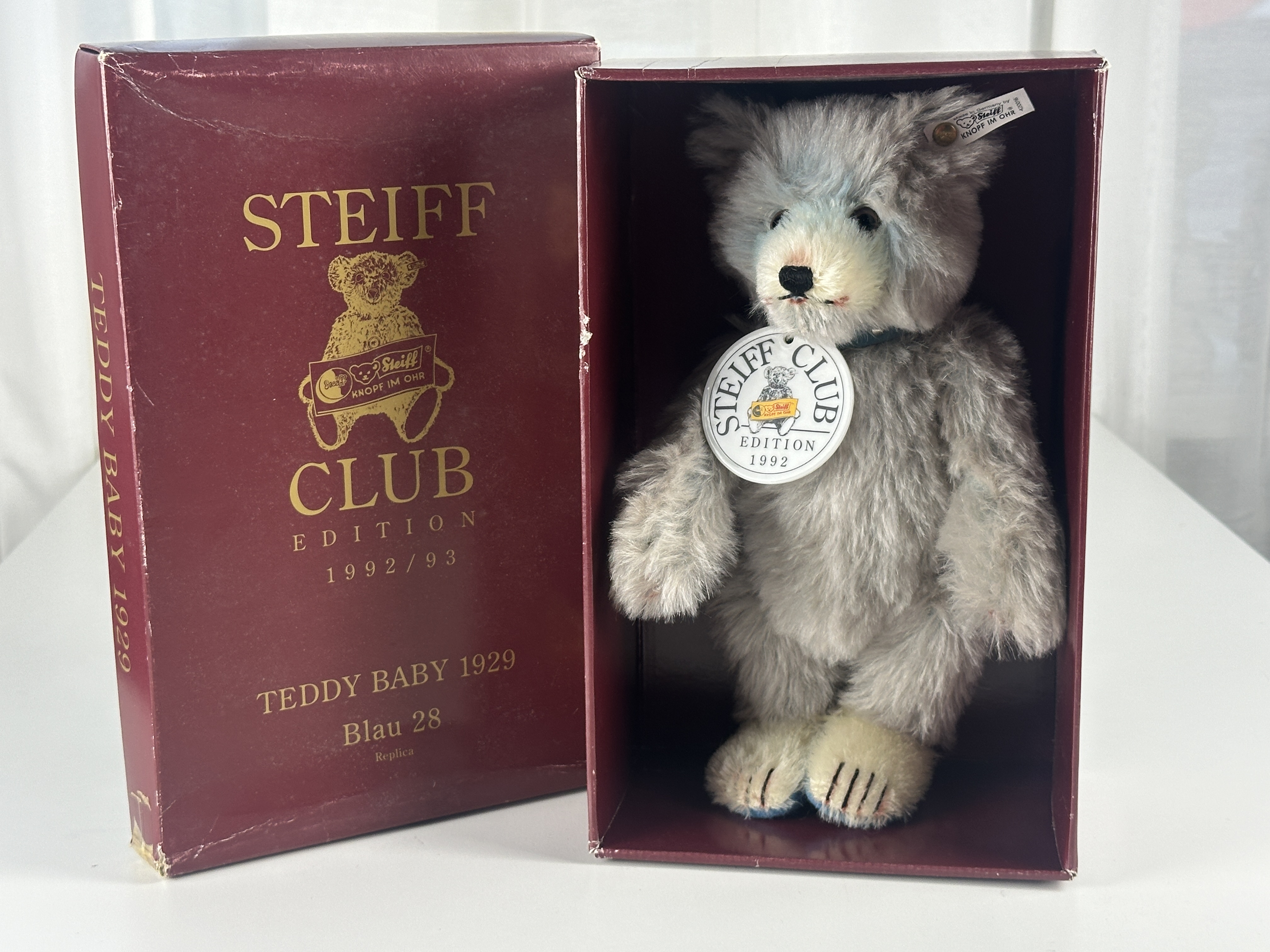 Steiff Tier 420016 Club 1992 Teddy Bär Baby 30 cm. Ovp. Top Zustand