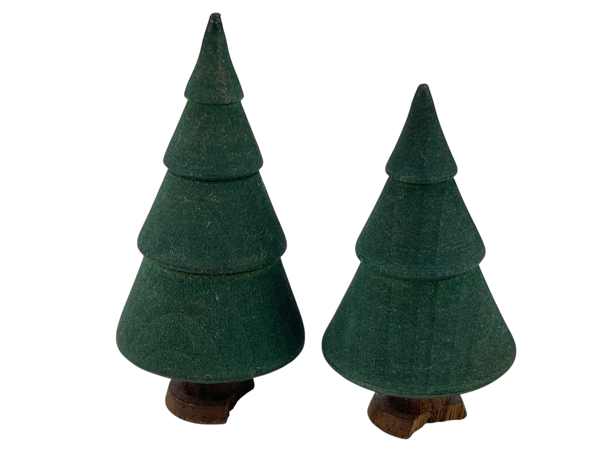 Erzgebirge Figur 2 Bäume 5 - 5,5 cm. (Defekt am Stamm)