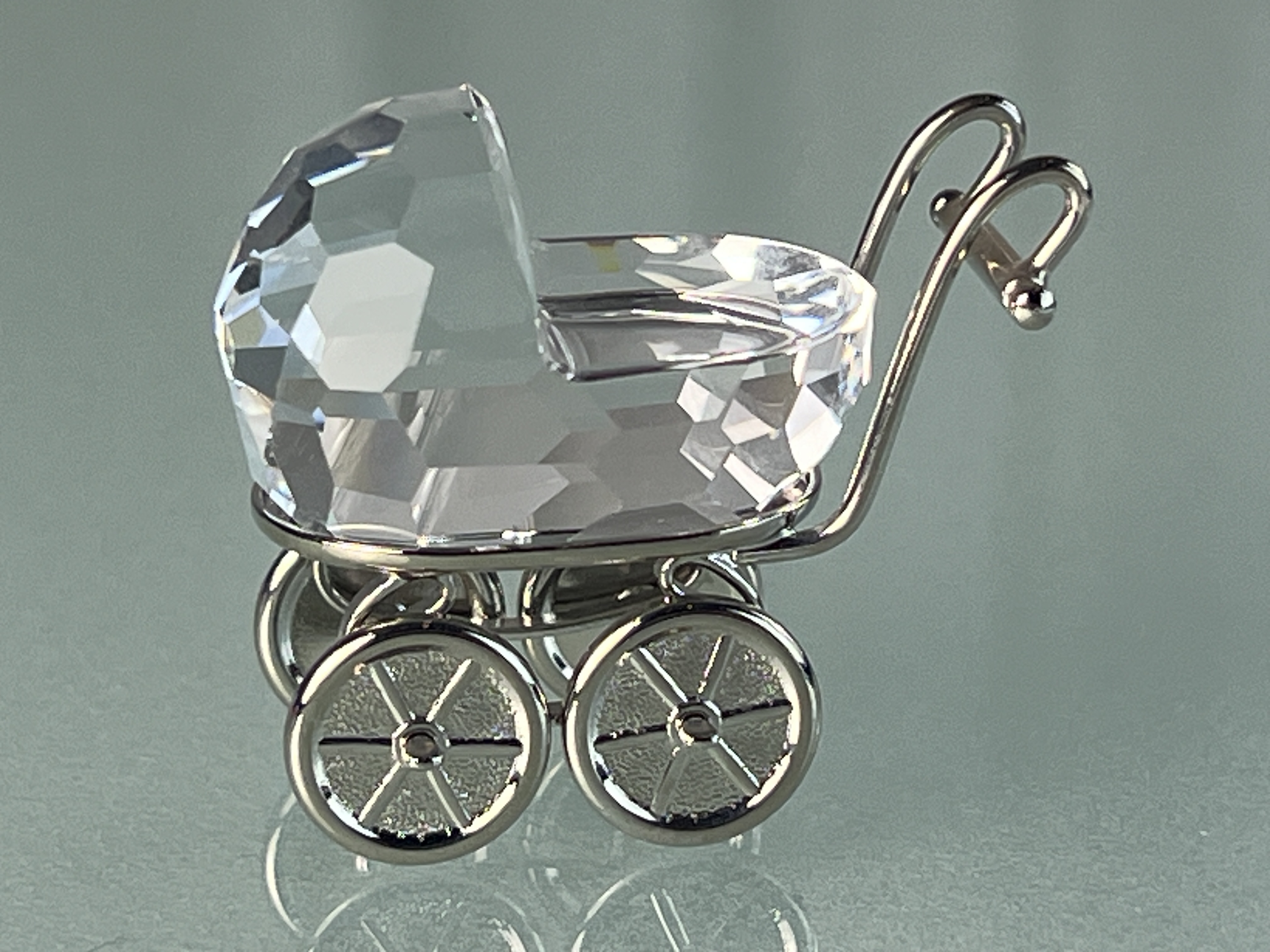 Swarovski Figur 626865 Kinderwagen Rhodium 4 cm. Top Zustand