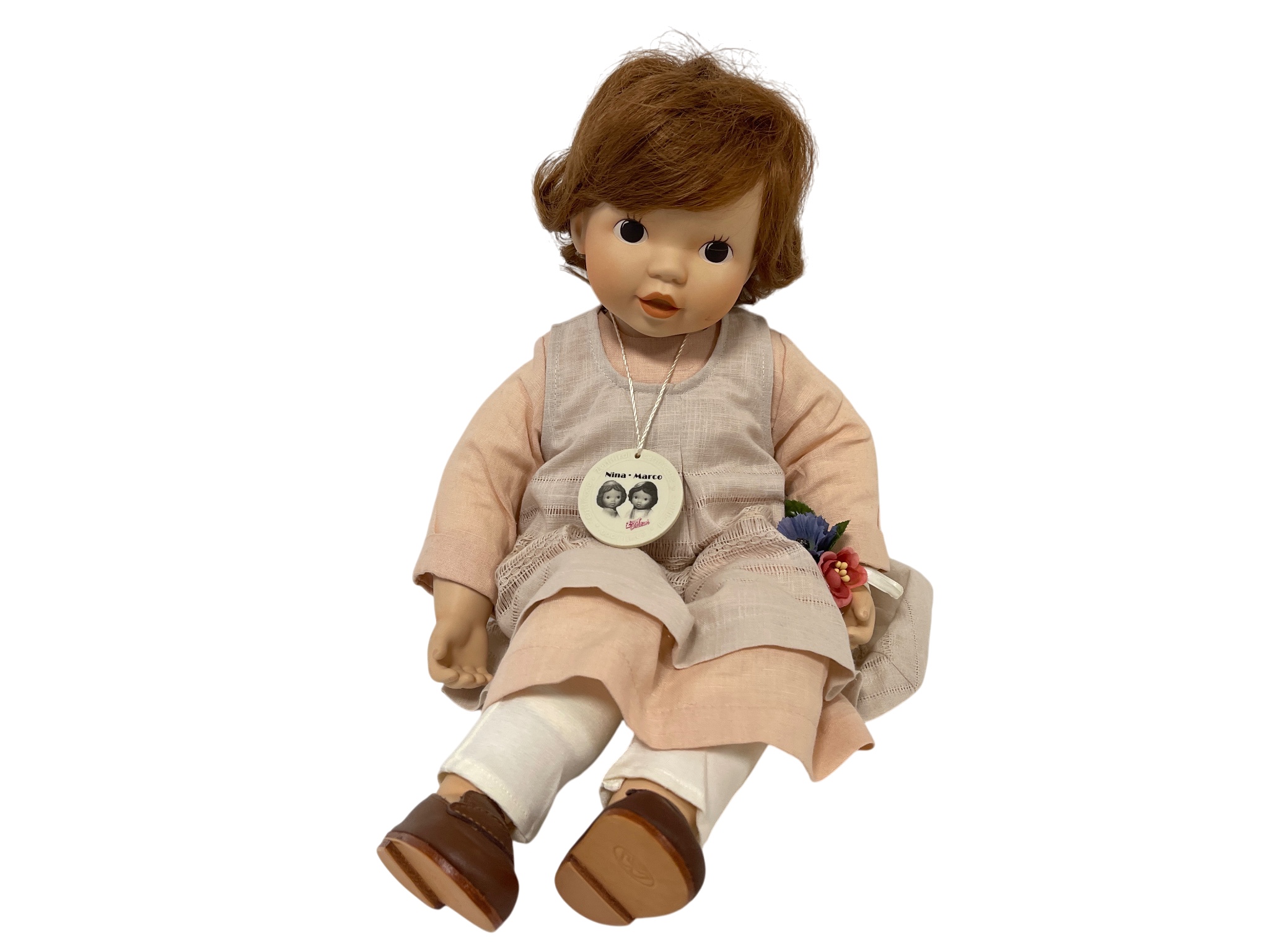 Zapf Nina & Marco Künstlerpuppe Porzellan Puppe 43 cm. Guter Zustand 