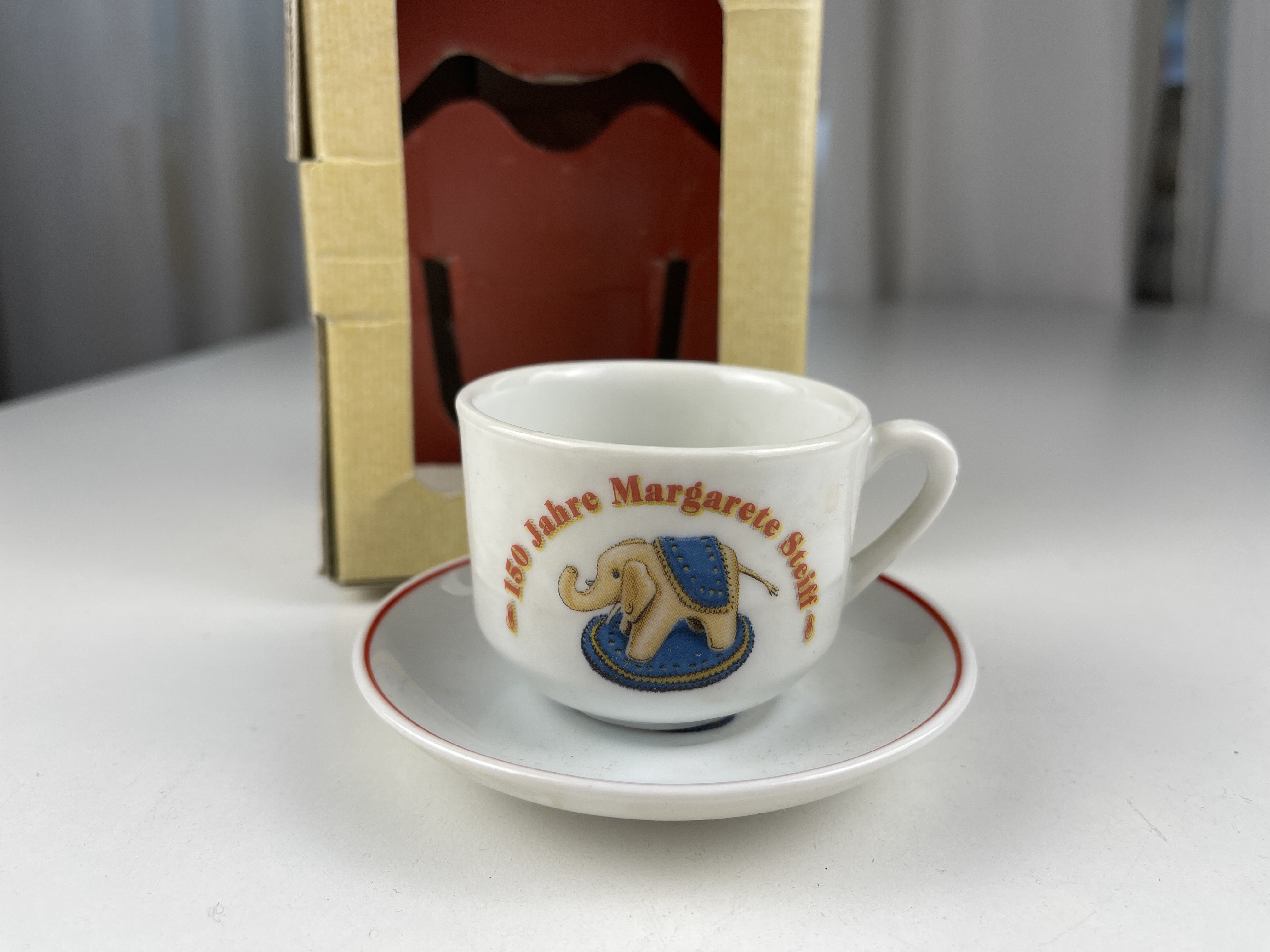 Steiff Porzellan  Tasse & Untersetzer ca. 5 cm + OVP - Top Zustand   