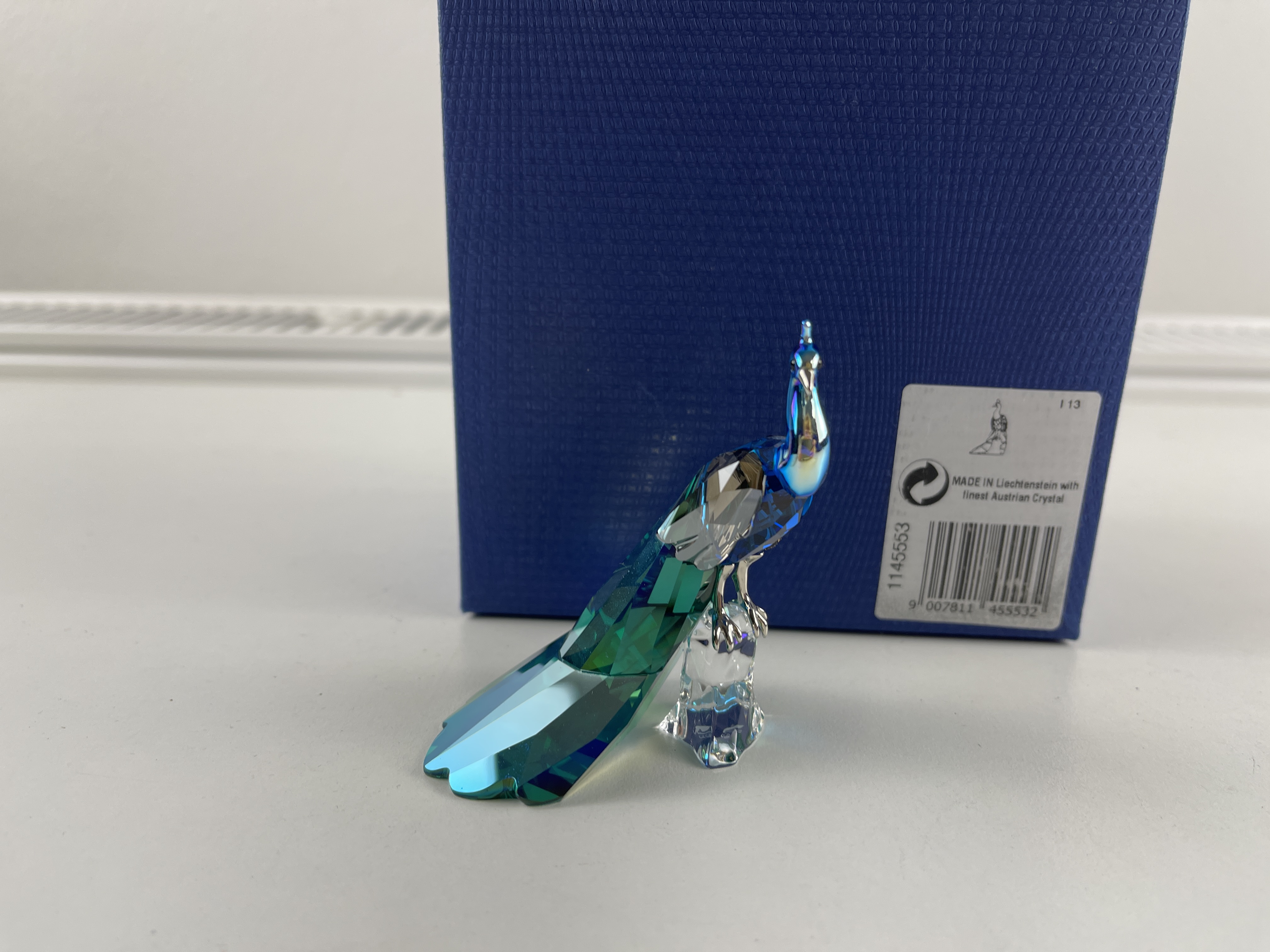 Swarovski Figur 1142861 ScS Pfau 7 cm. Mit OVP & Zertifikat. Top Zustand