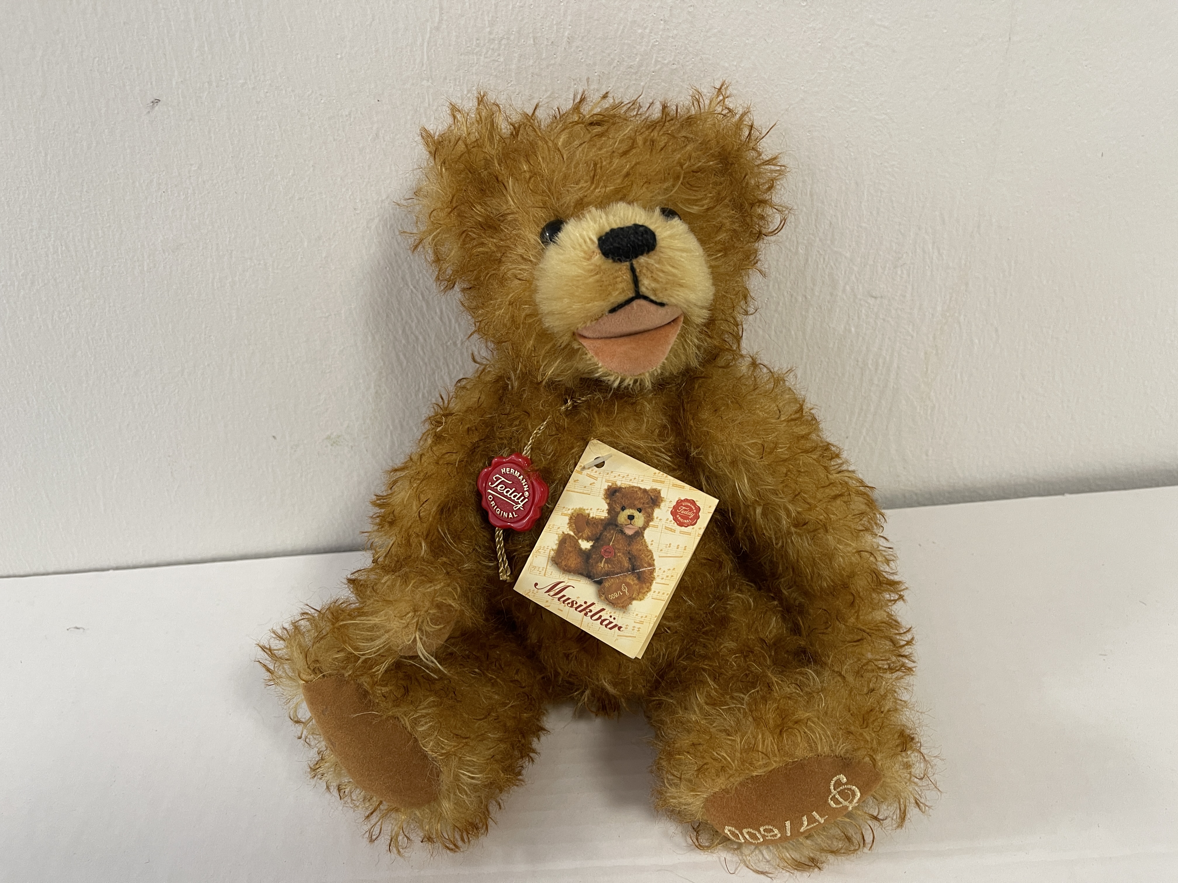 Hermann Sammler Teddy Bär mit Spieluhr 29 cm.  Top Zustand  