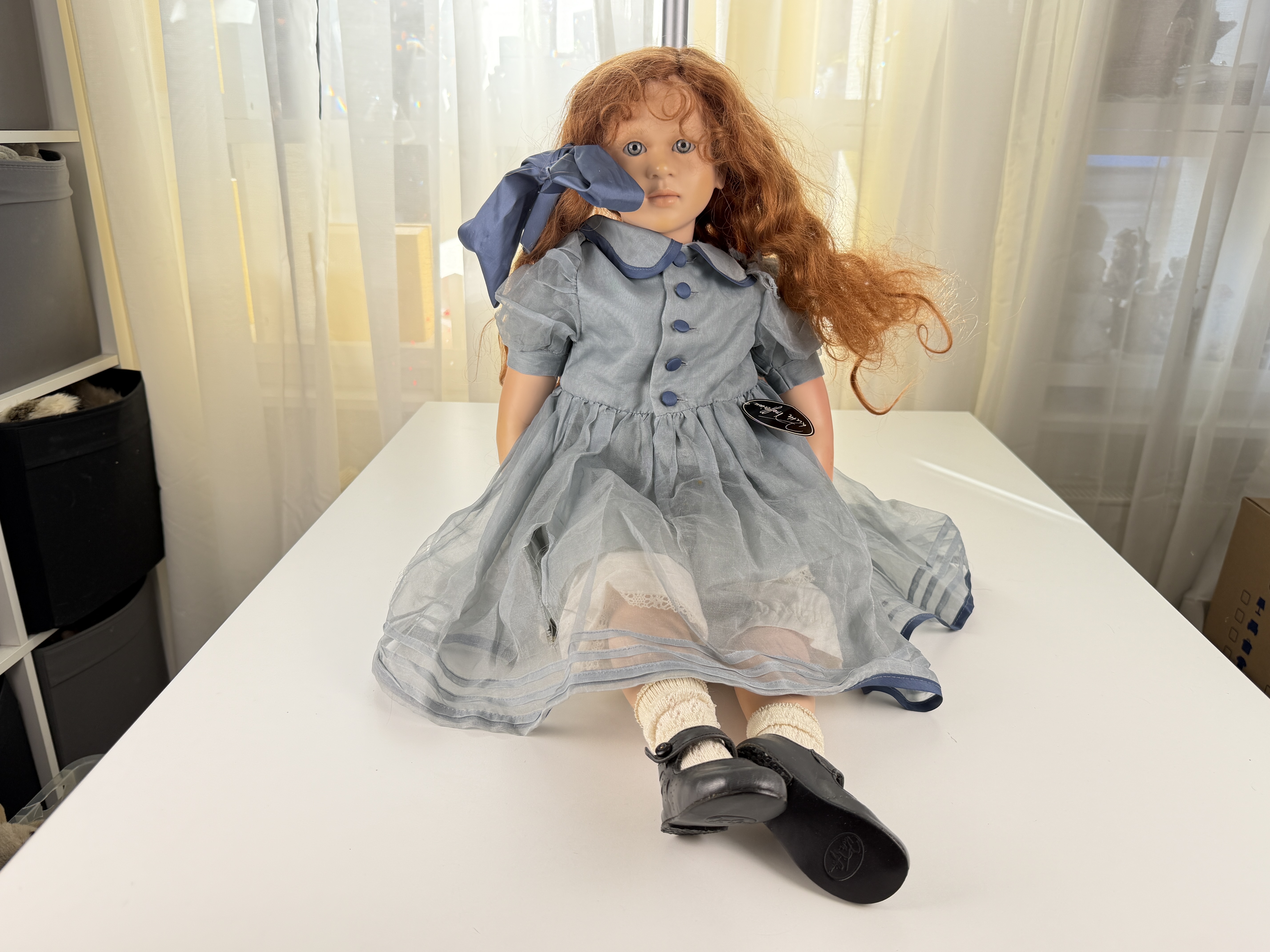 Künstlerpuppe Ruth Treffeisen Vinyl Puppe 76 cm. Top Zustand  