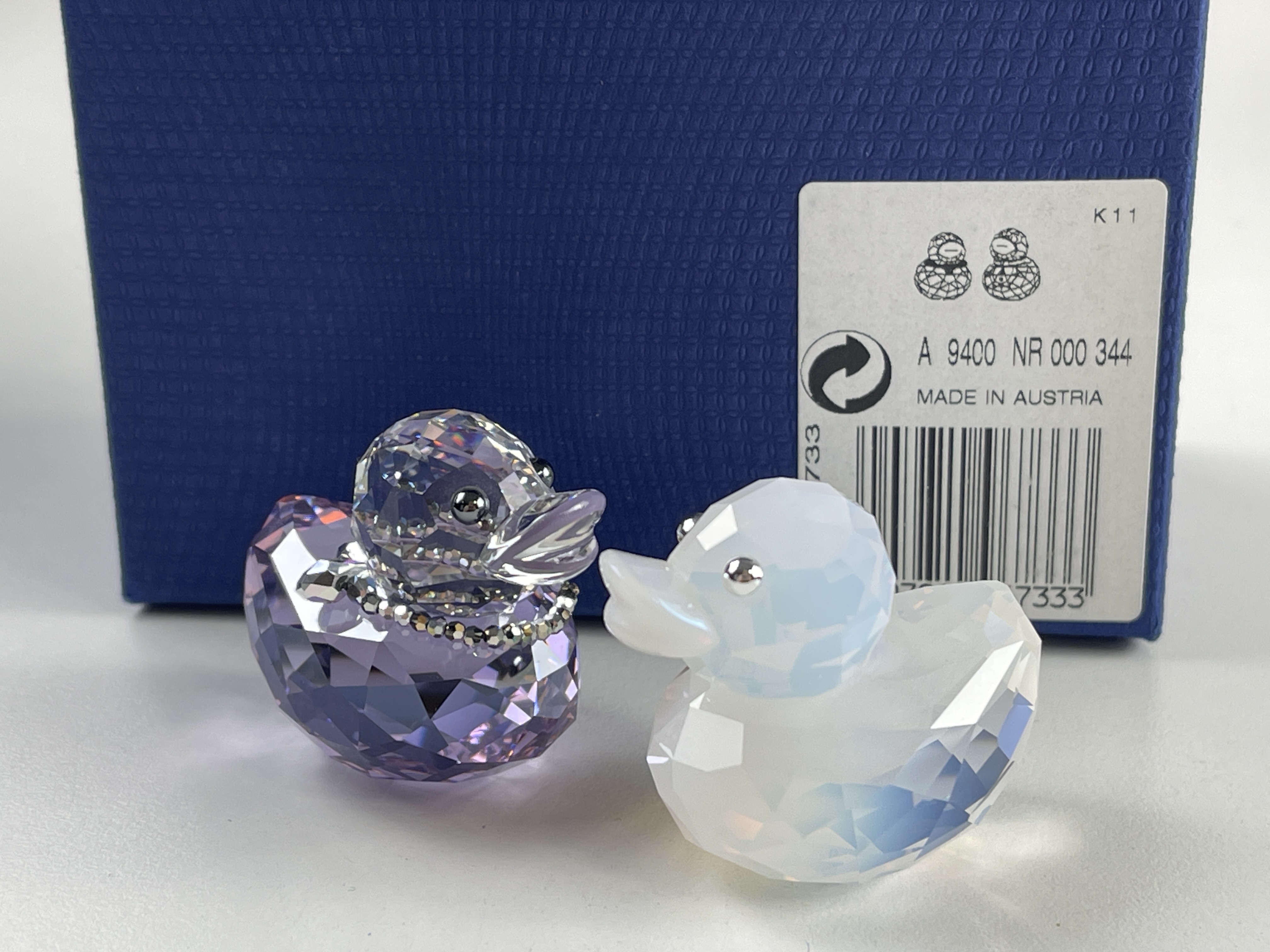 Swarovski Figur 2 Enten Happy Ducks  4,2 cm. OVP & Zertifikat Top Zustand 