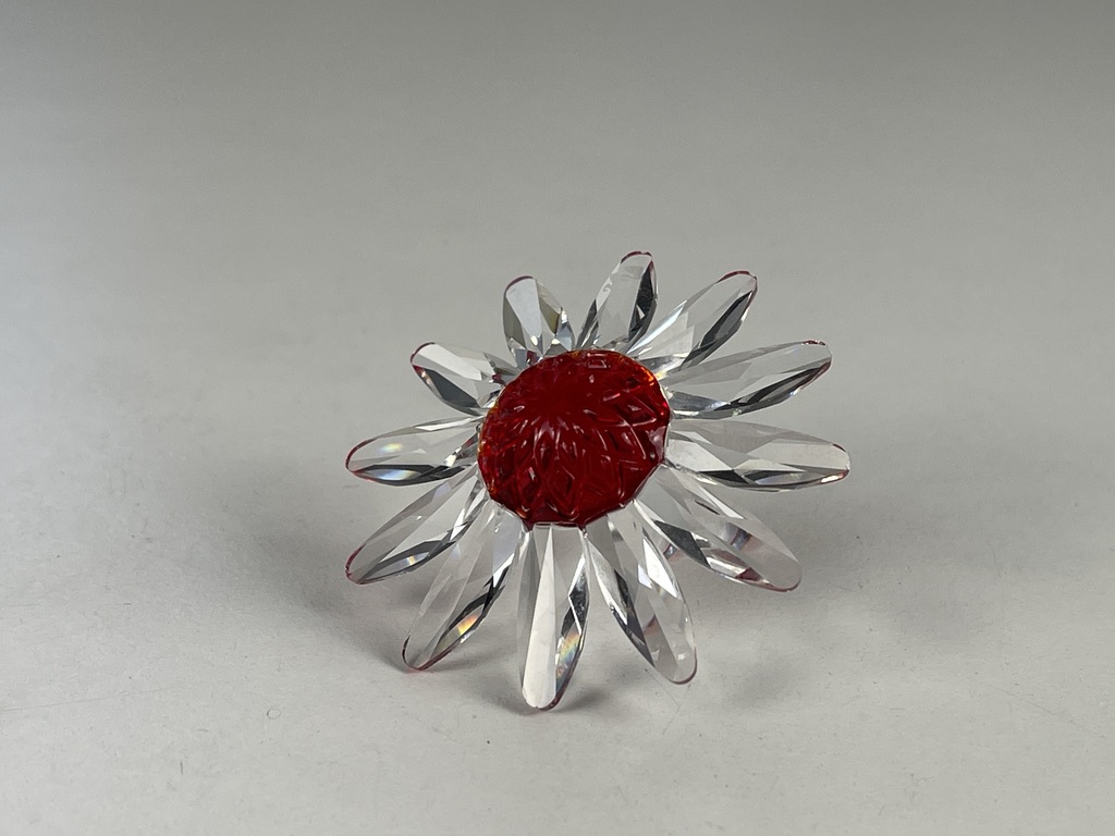 Swarovski Figur Blume Margerite Rot 5 cm Top Zustand.    