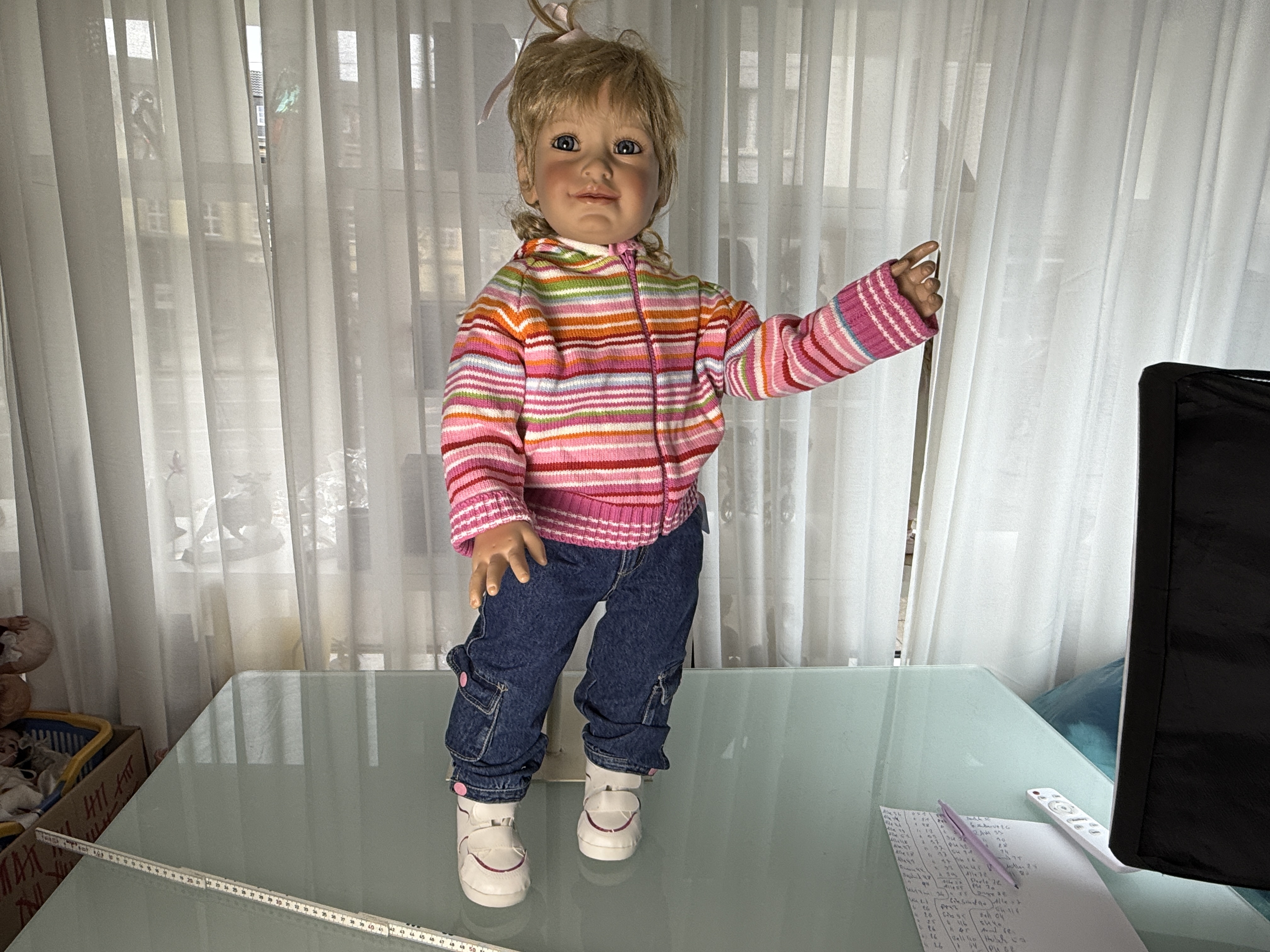 Künstlerpuppe Susan Lippl Vinyl Puppe 80 cm. Top Zustand