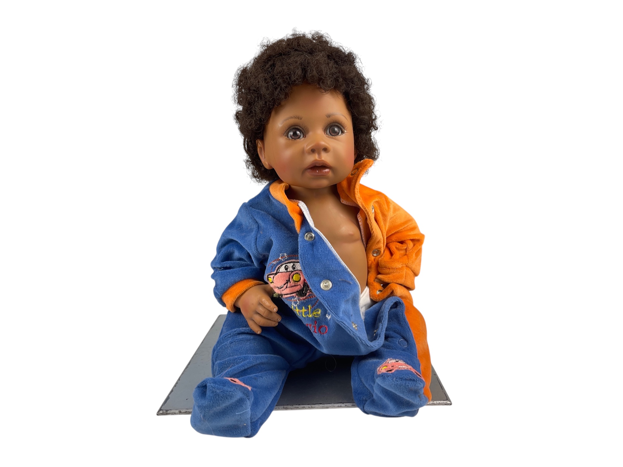 Monika Levenig Künstlerpuppe Vinyl Puppe 39 cm. leicht Schmutzig    