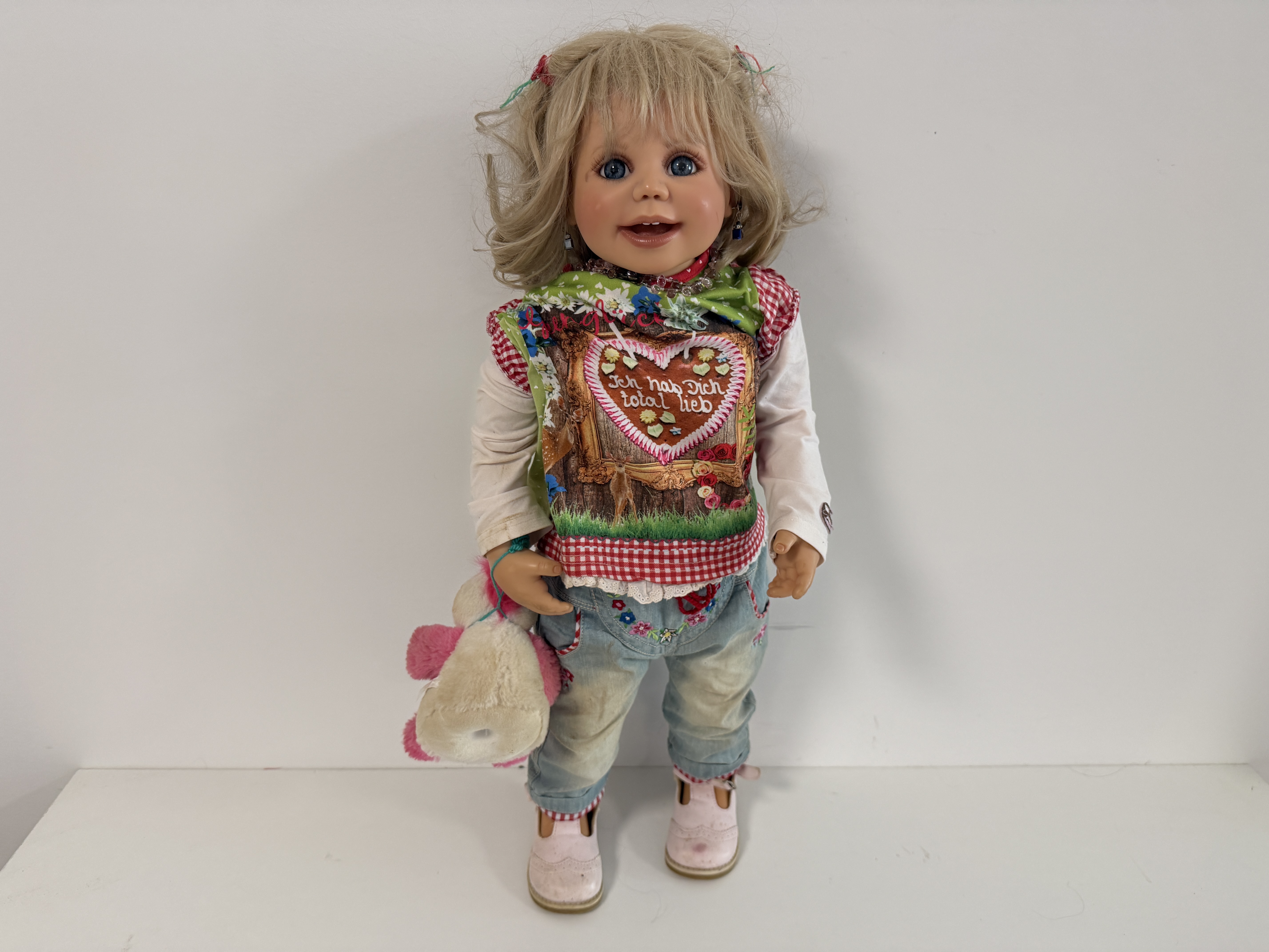 Künstlerpuppe Gerlinde Feser Vinyl Puppe 70 cm.  Top Zustand  