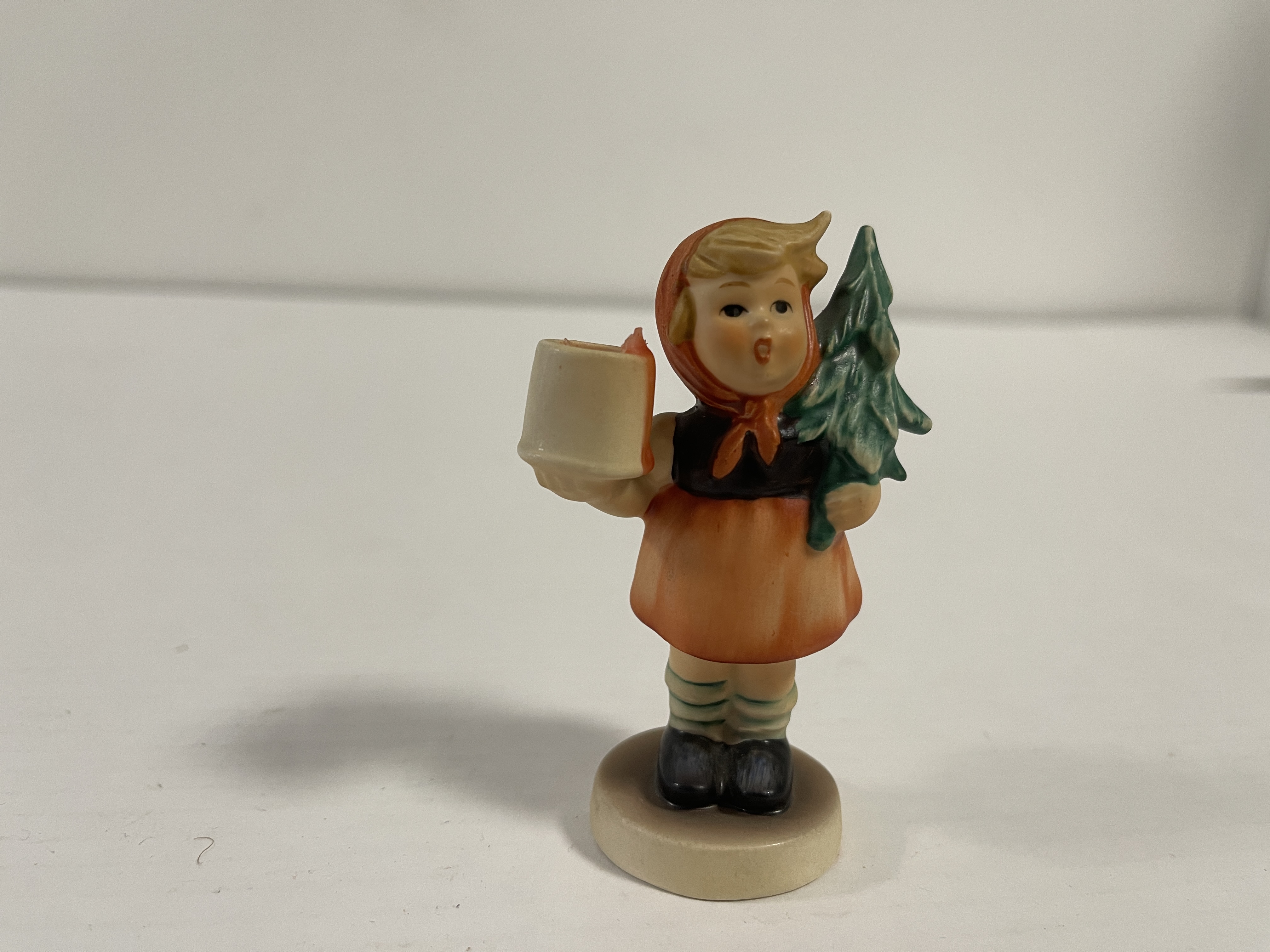 Hummel Figur 116 Mädchen mit Tannenbaum 9 cm. Kerzenständer 1 Wahl. Top Zustand