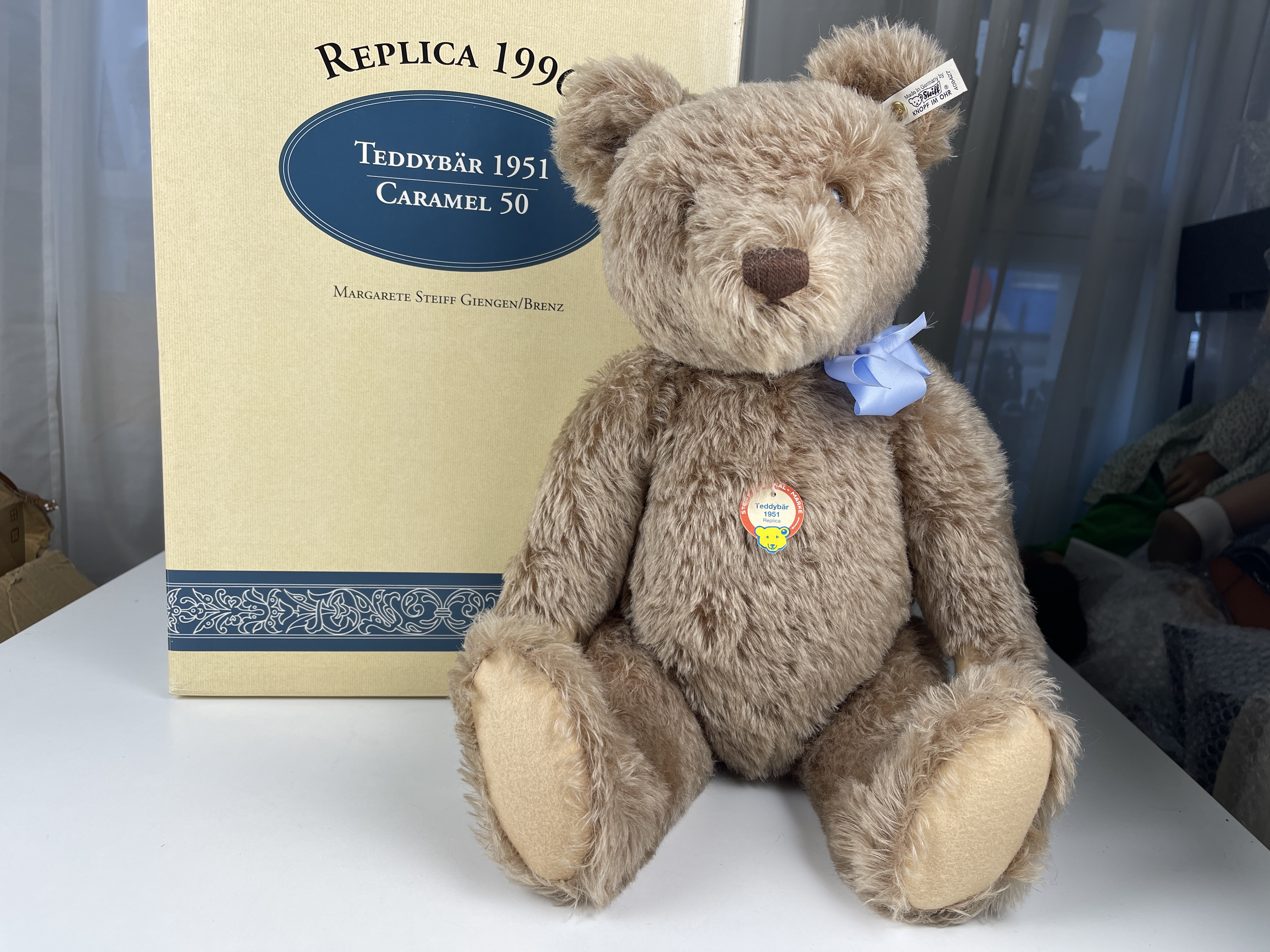 Steiff Tier 408427 Teddy 1951 Bär 50 cm. Top Zustand + OVP