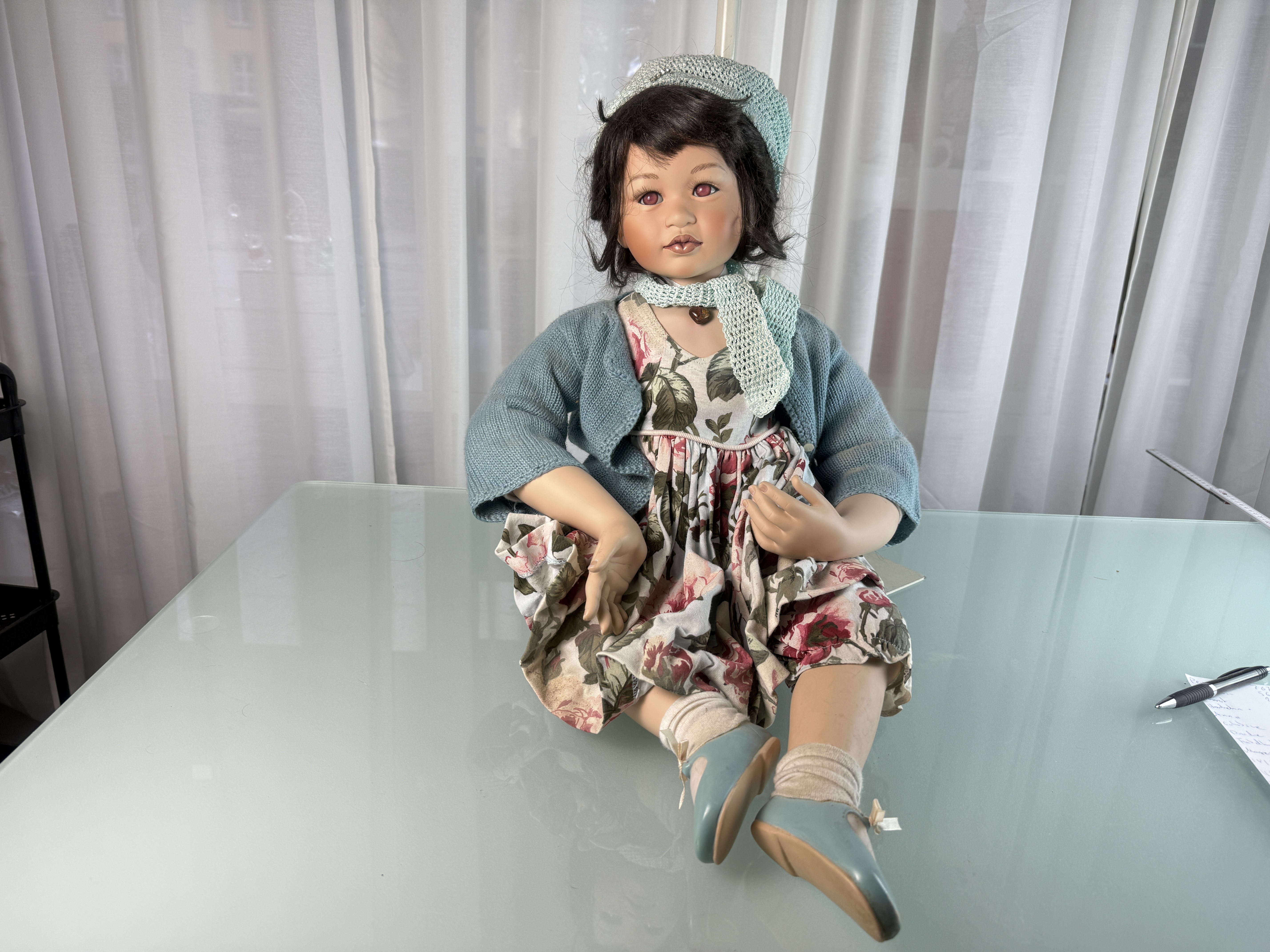  Künstlerpuppe Pamela Erff Porzellan Puppe 73 cm. Limitierte Auflage. Top Zustand 