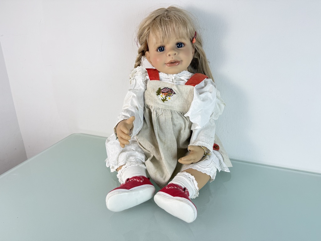 Künstlerpuppe Puppe Monika Peter Leicht Vinyl Puppe 70 cm. Top Zustand 