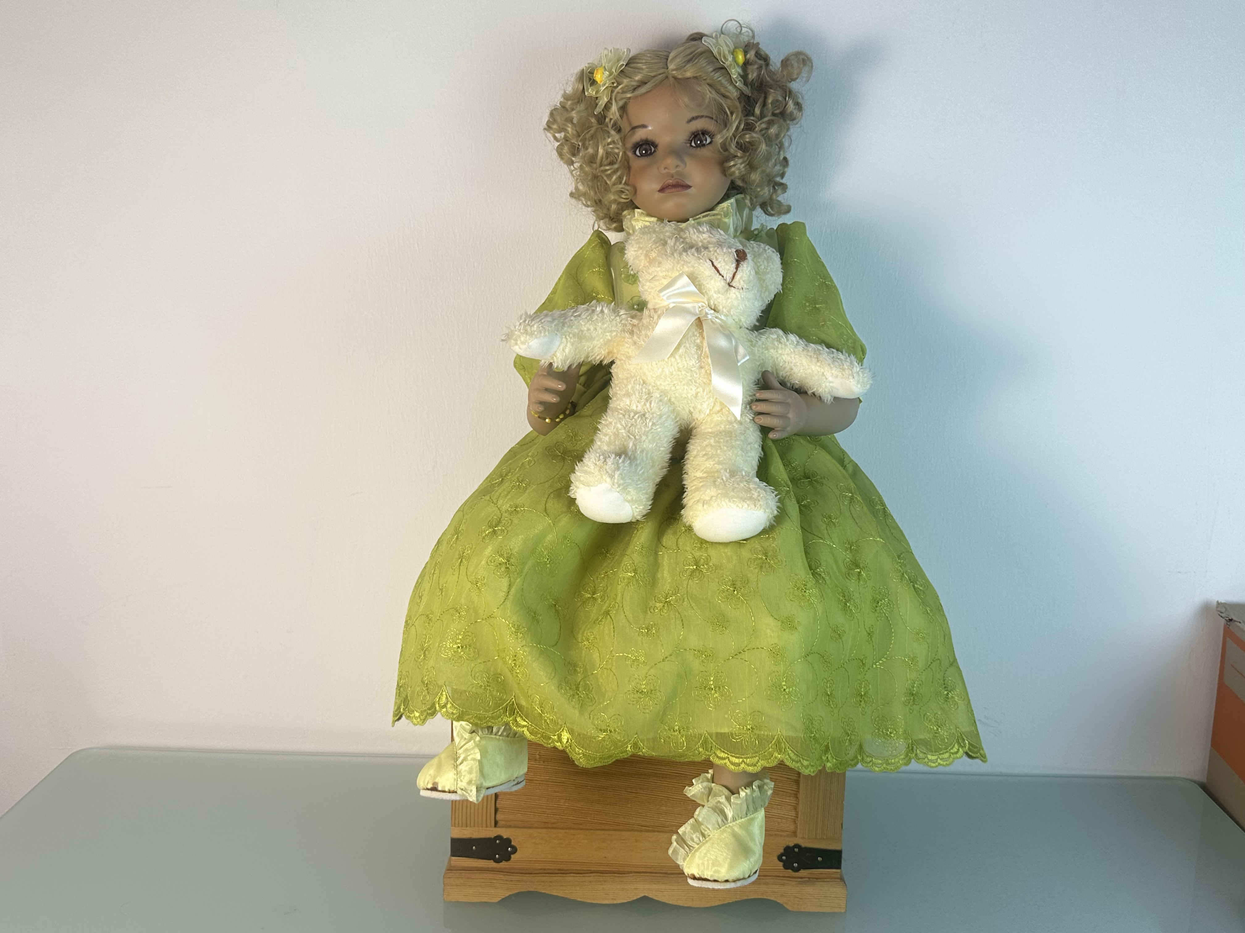 Künstlerpuppe Angels Paradise Porzellan Puppe 73 cm. Zustand siehe Fotos