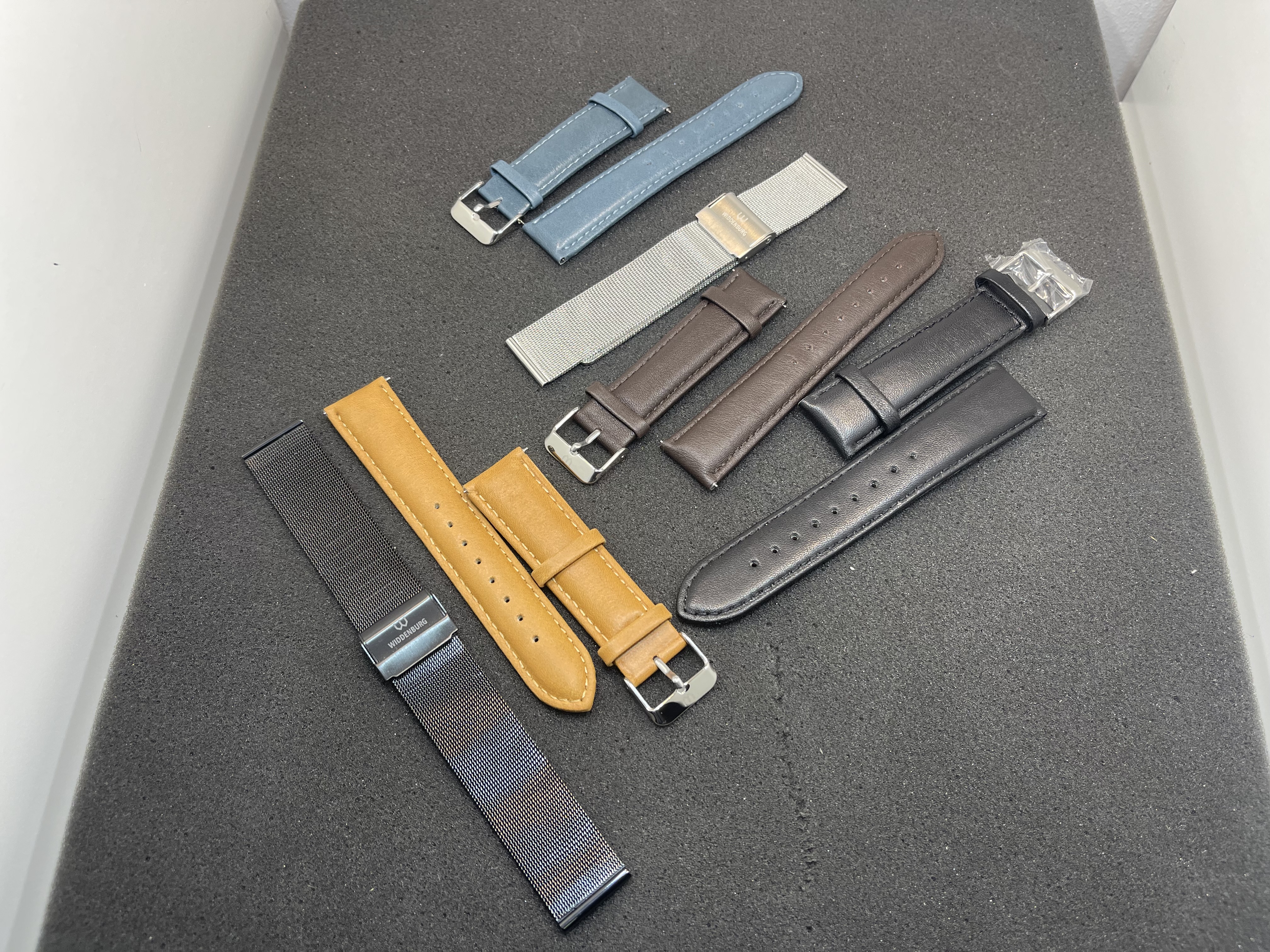 WIDDENBURG Herren Echt Leder & Metall Bänder für 6 Armbanduhren - Top Zustand  