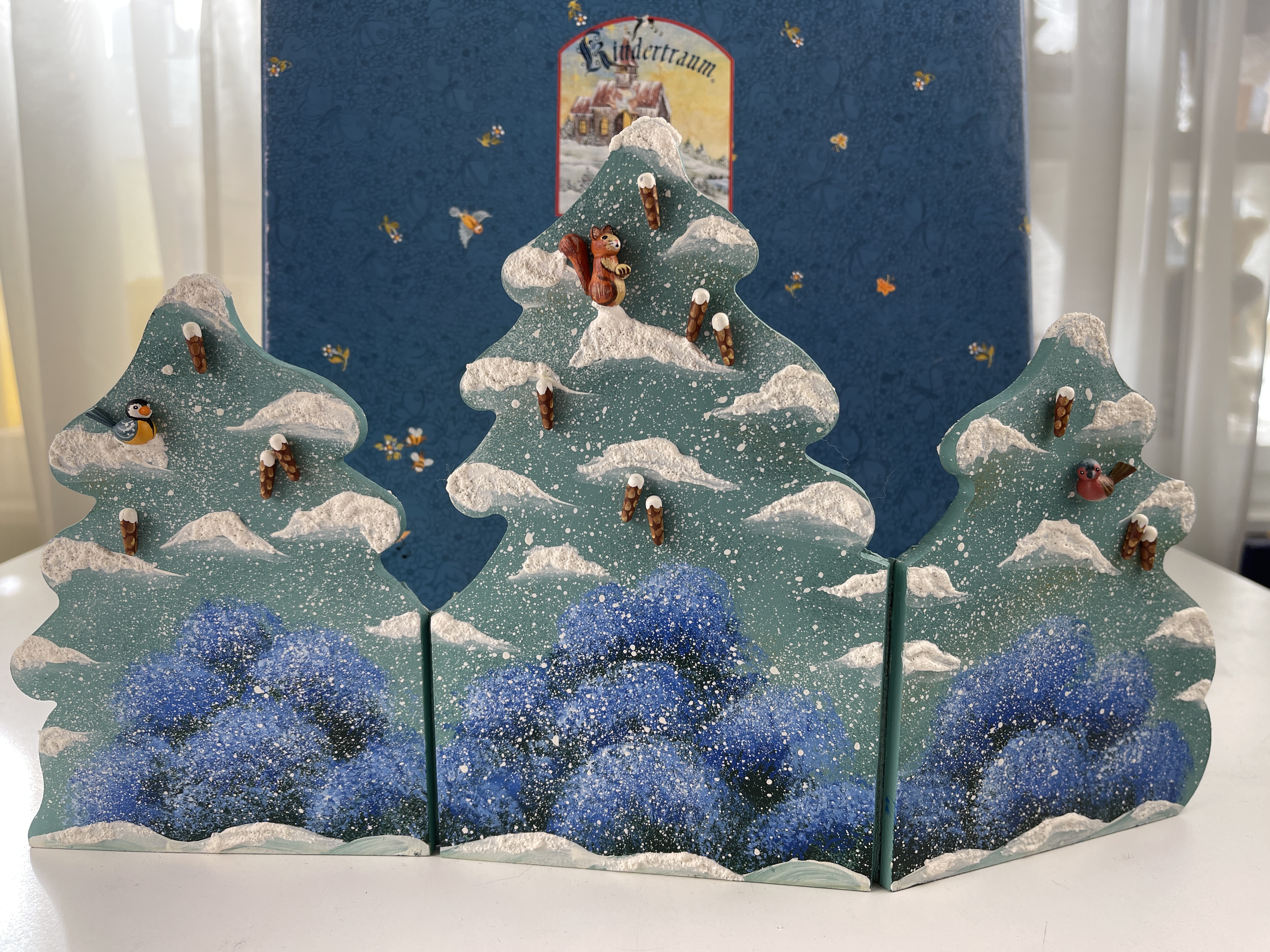 Käthe Wohlfahrt Erzgebirge Holz Figur Panoramabild 35 x 21 cm. Top Zustand  