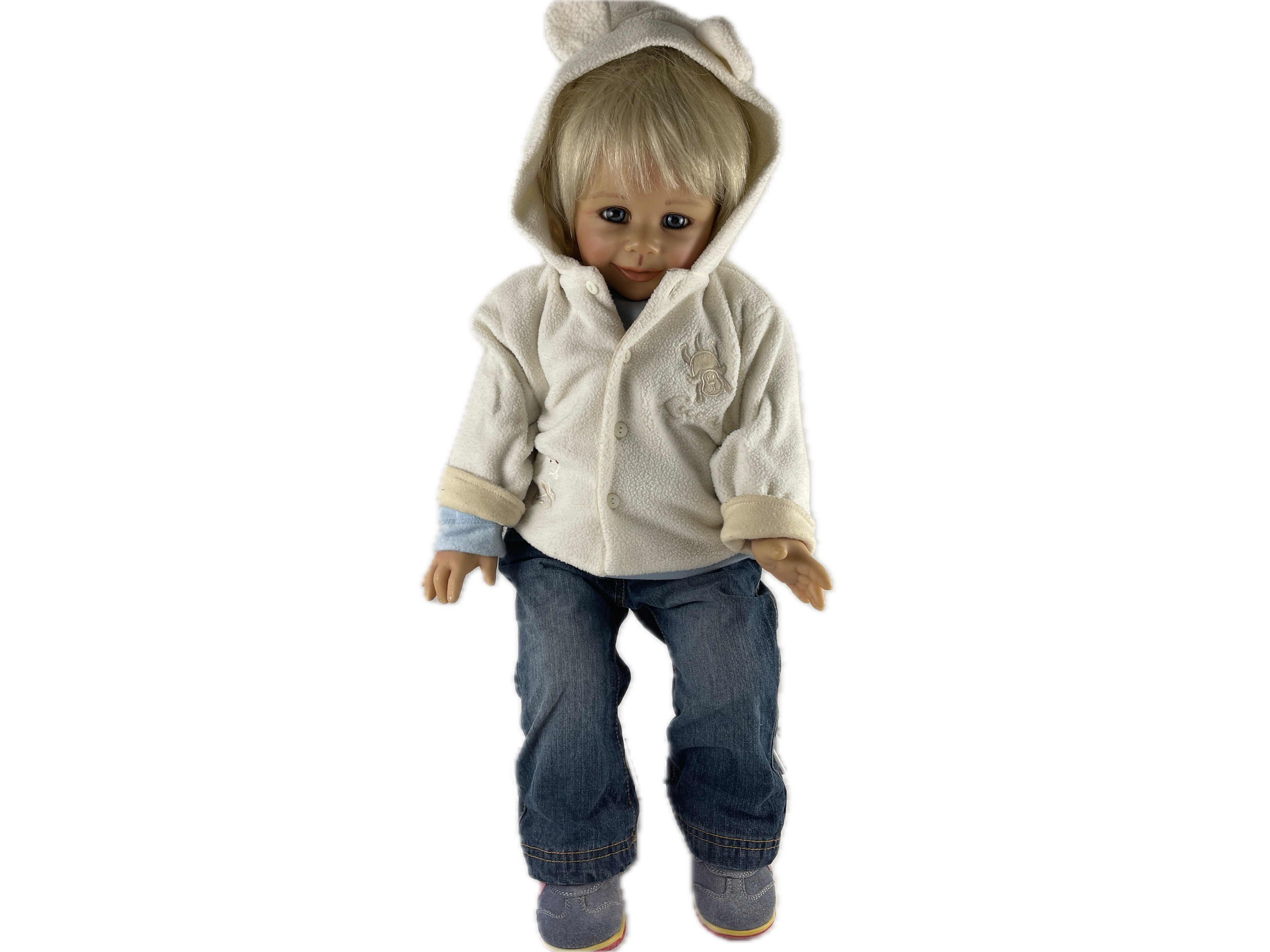 Monika Levenig Künstlerpuppe Vinyl Puppe 70 cm. Top Zustand   