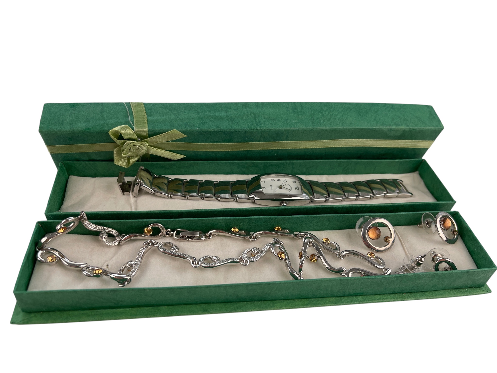 Modeschmuck Konvolut  + Armbanduhr - Teils 925 Silber - Zustand siehe Fotos 