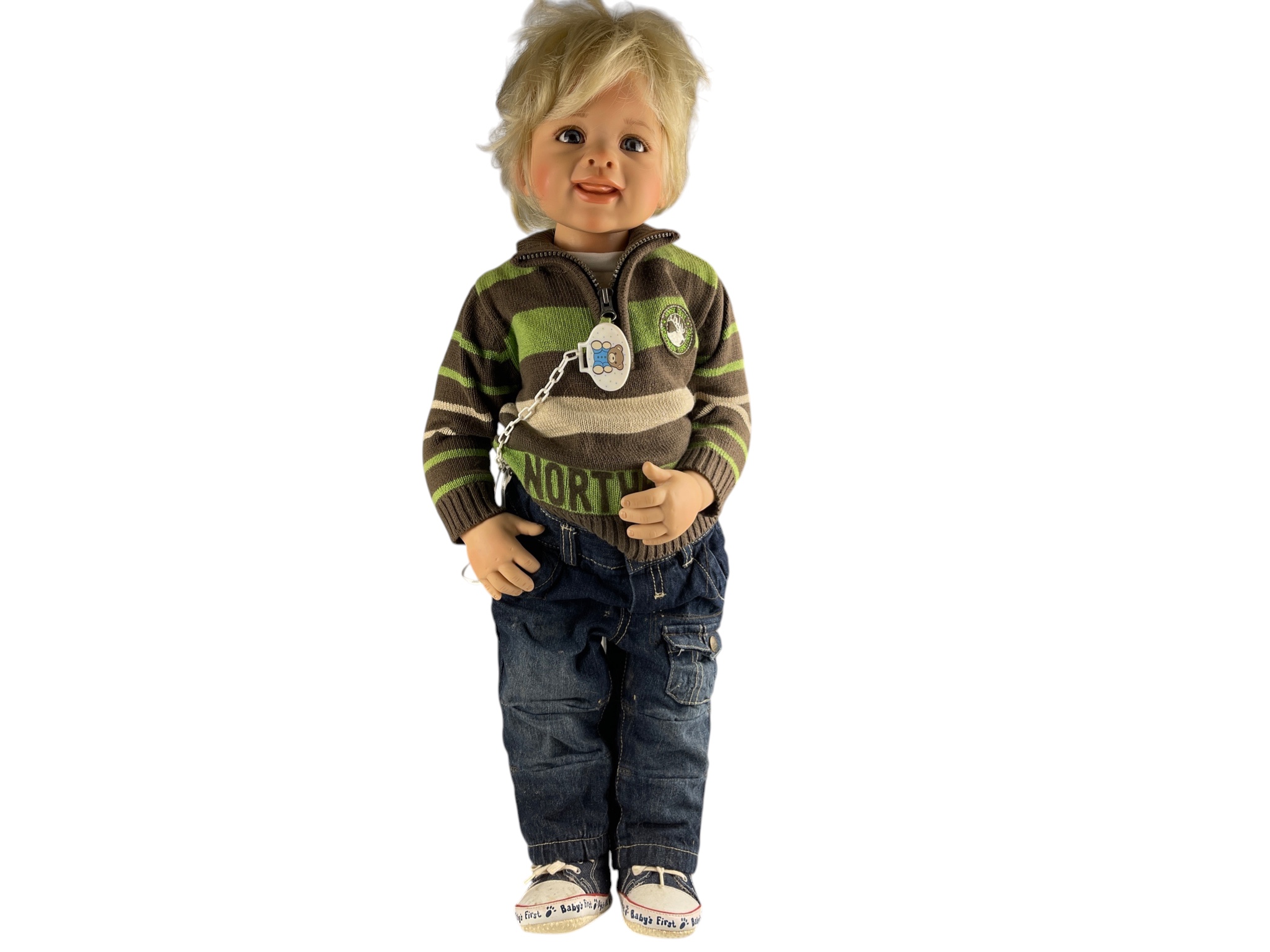 Künstlerpuppe Puppe Monika Levenig Vinyl Puppe 70 cm. Guter Zustand