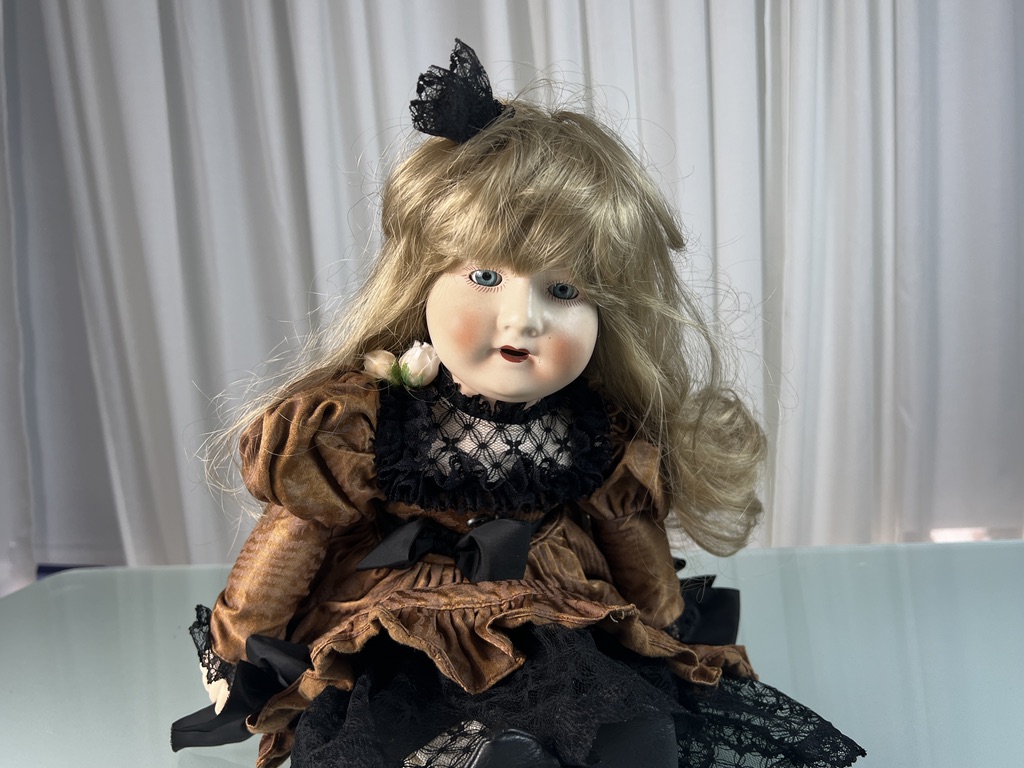 【antique doll】lithograph vintage Close-up of antique dolls Bisque Dolls c.1880 Poster Print