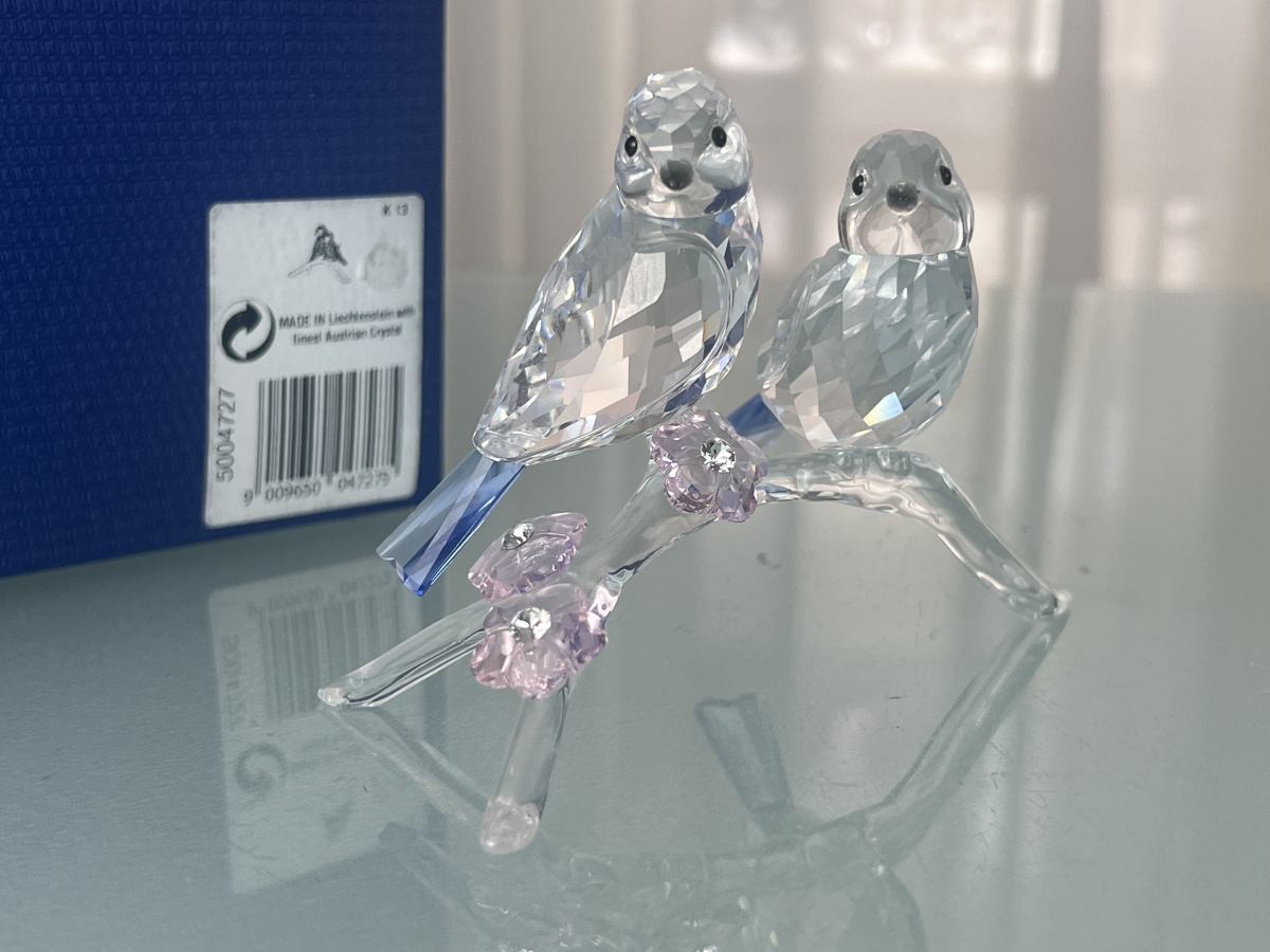 Swarovski 二羽の鳥のクリスタルフィギュア 高さ9cm