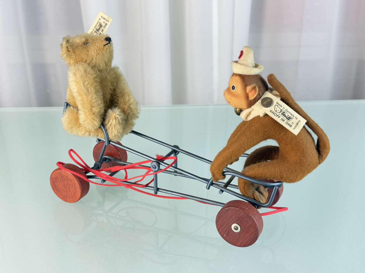 STEIFF vehicle with monkey1924レプリカ 1992年 STEIFF vehicle with monkey1924レプリカ 1992年 STEIFF vehicle with