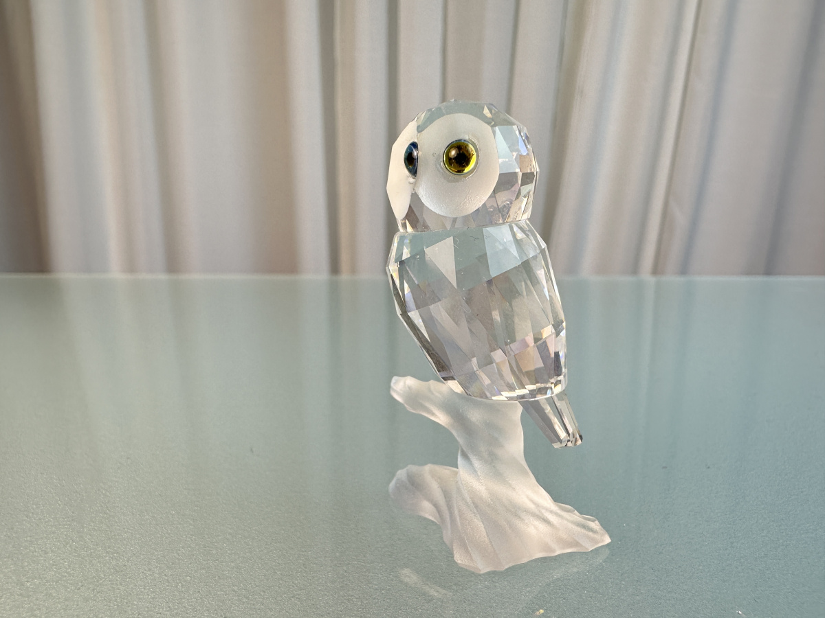 Swarovski Figurine 119442 Owl on Branch 2 3/16in Pot