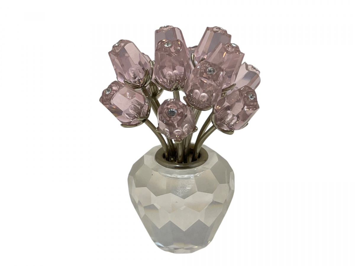 Swarovski Figurine Crystal Figurine 626874 Pink Tulips 6.3cm