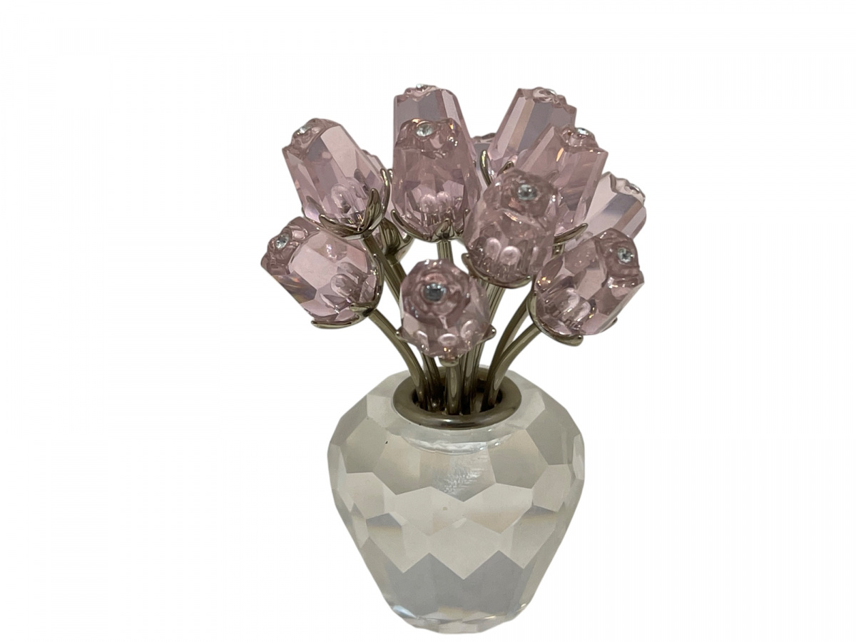 Swarovski Figurine Crystal Figurine 626874 Pink Tulips 6.3cm